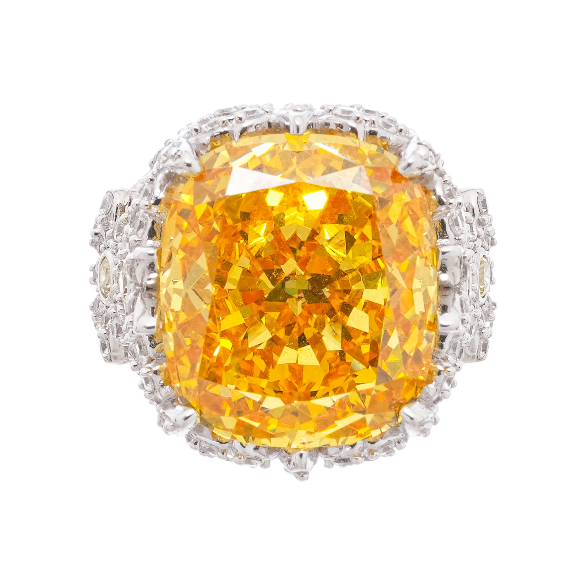 Amandine Gelb Halo-Set Edelsteinring