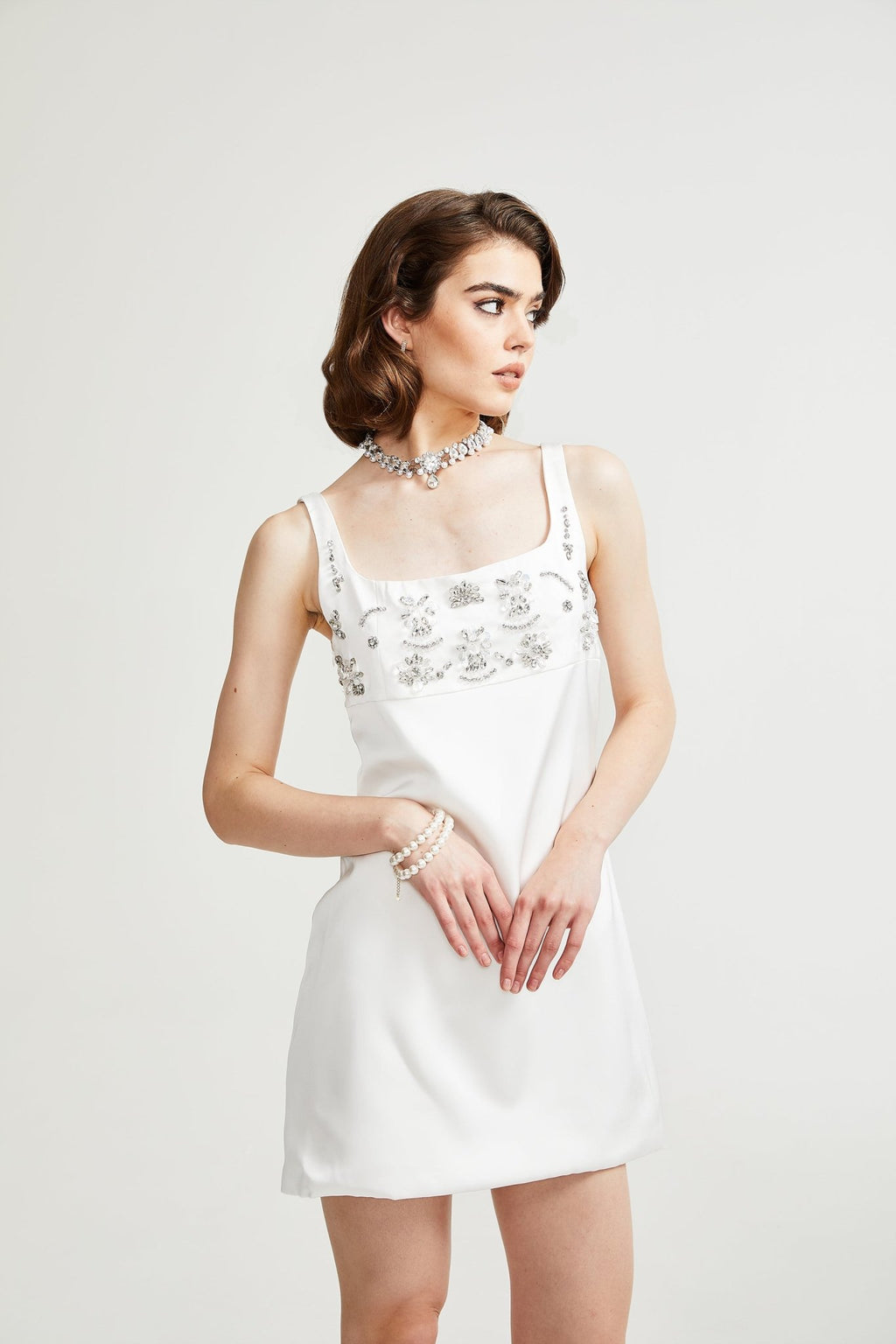 ALBERTINE PEARL-EMBELLISHED MINI DRESS main image 1