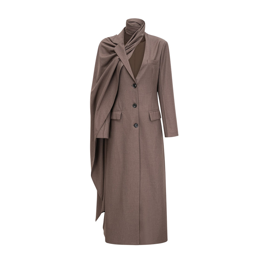 Cyrielle scarf-neck trench coat
