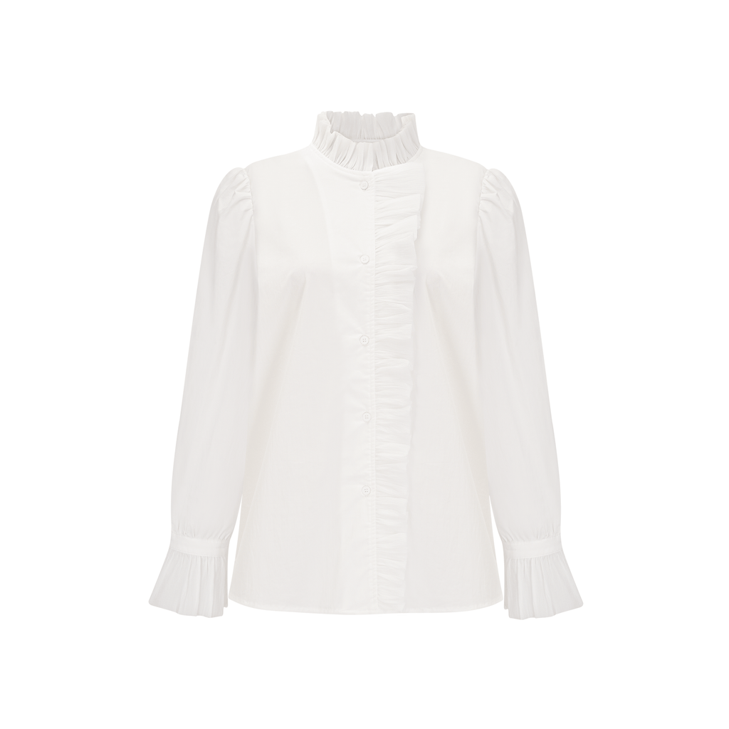 Courtly Shirt & Skirt Lace Patchwork 2Pcs