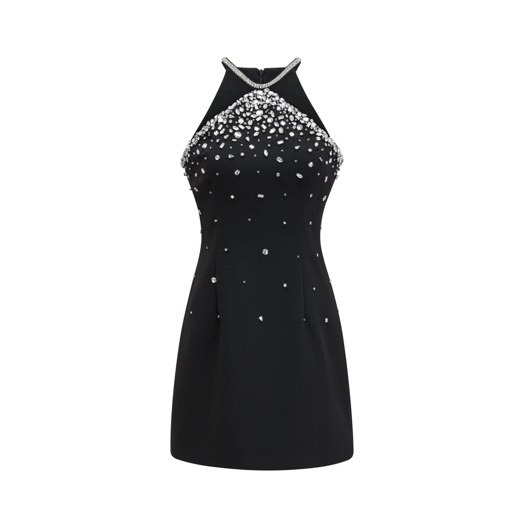 I Am Woman Black Embellished Mini-Dress