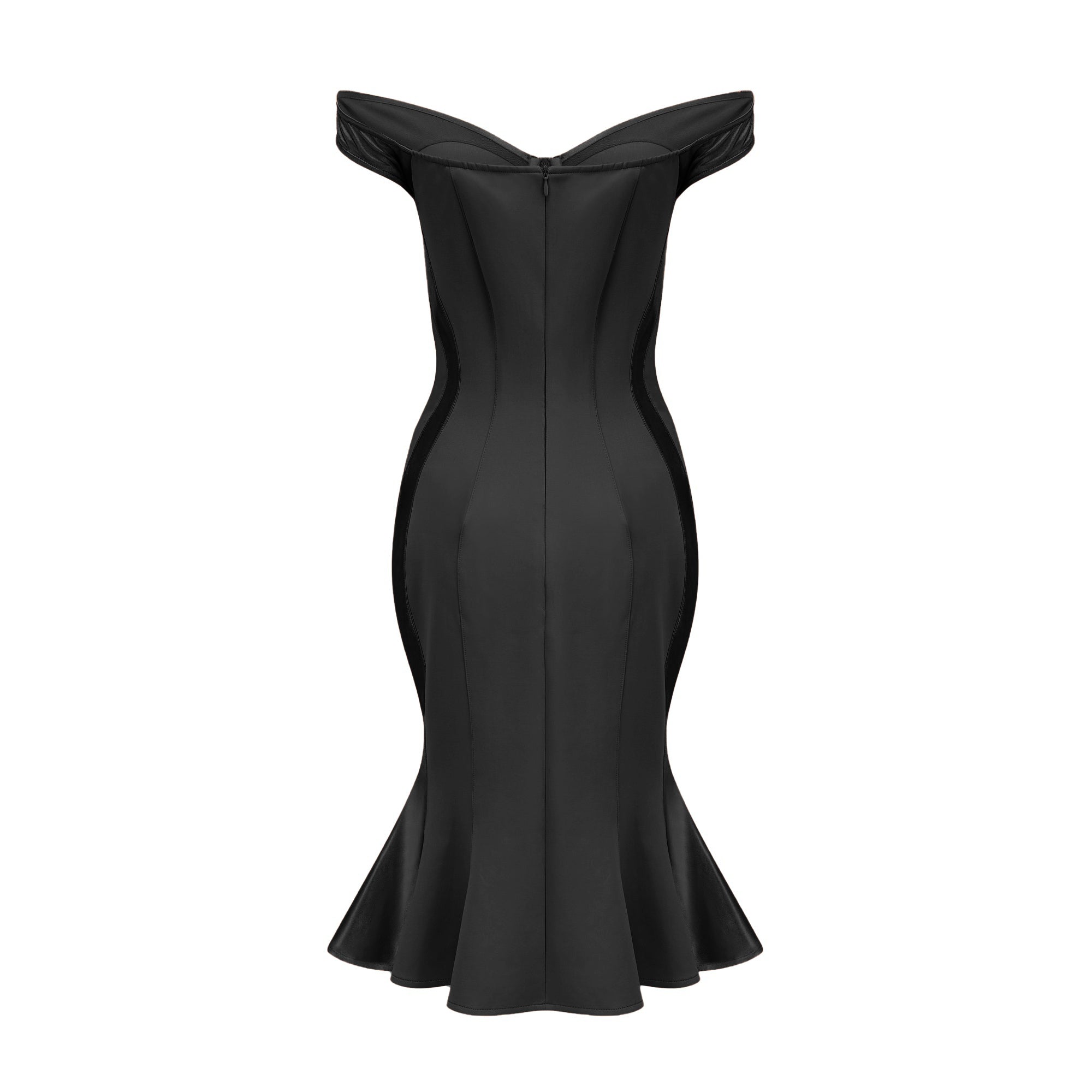 Clémence bustier-style fitted midi dress