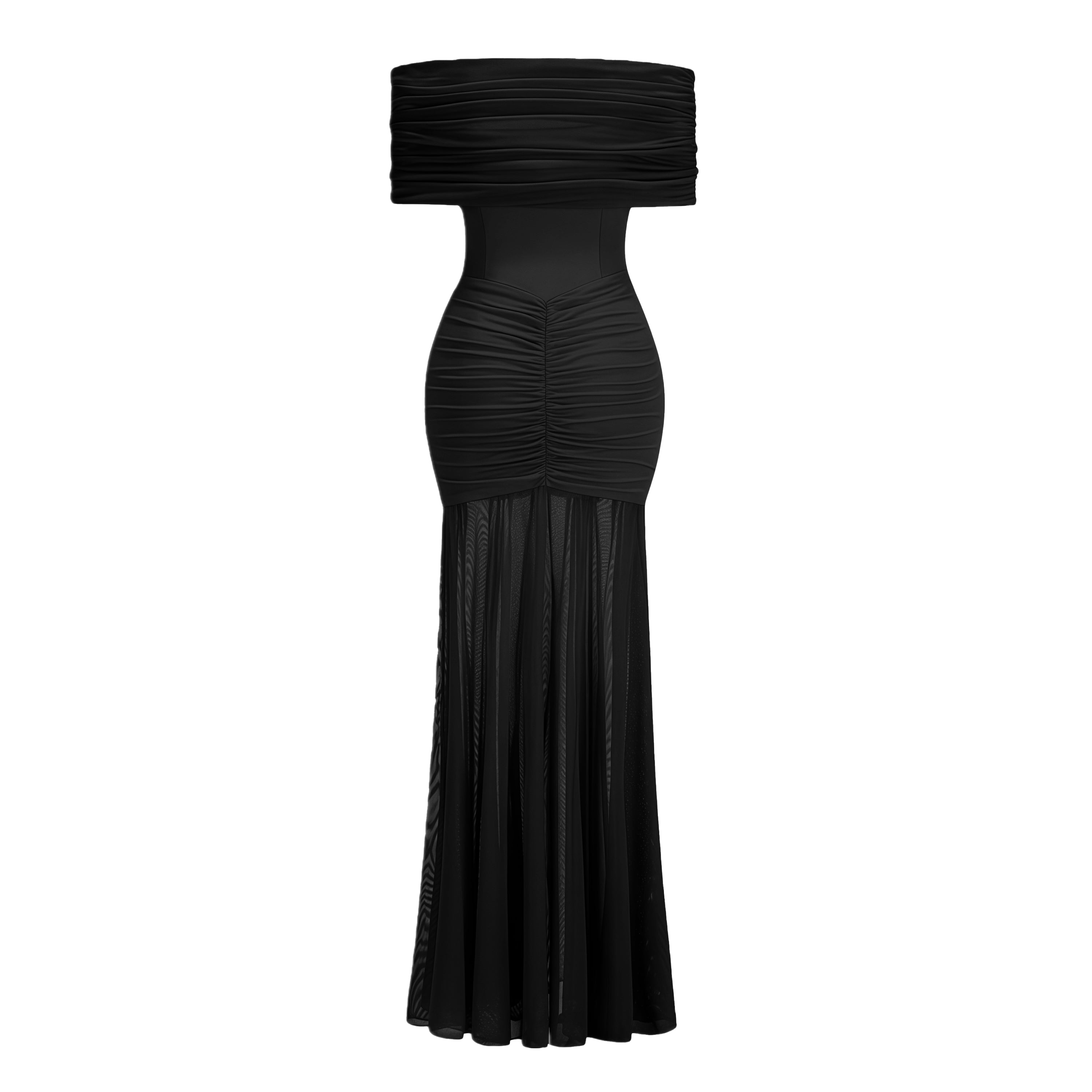 Ninon tulle-panel smocked maxi dress