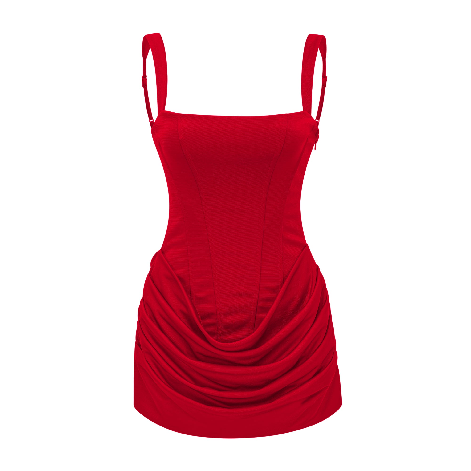 Red Ruched Bodycon Mini Dress