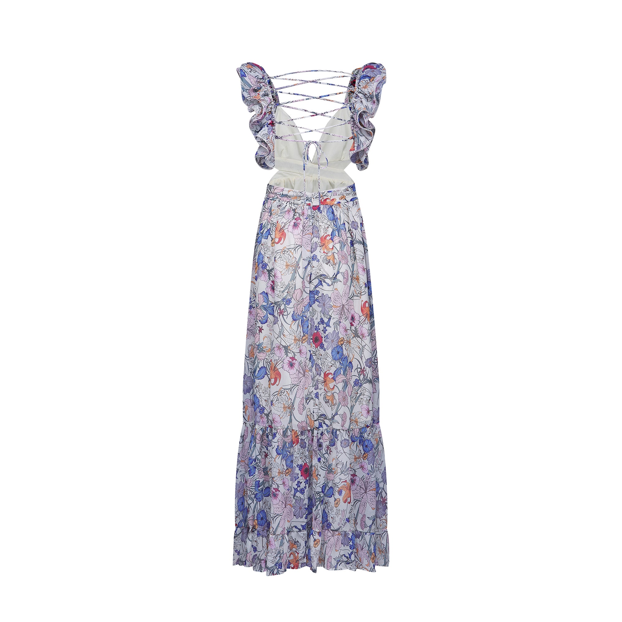 Rosalie floral-print cut-out maxi dress