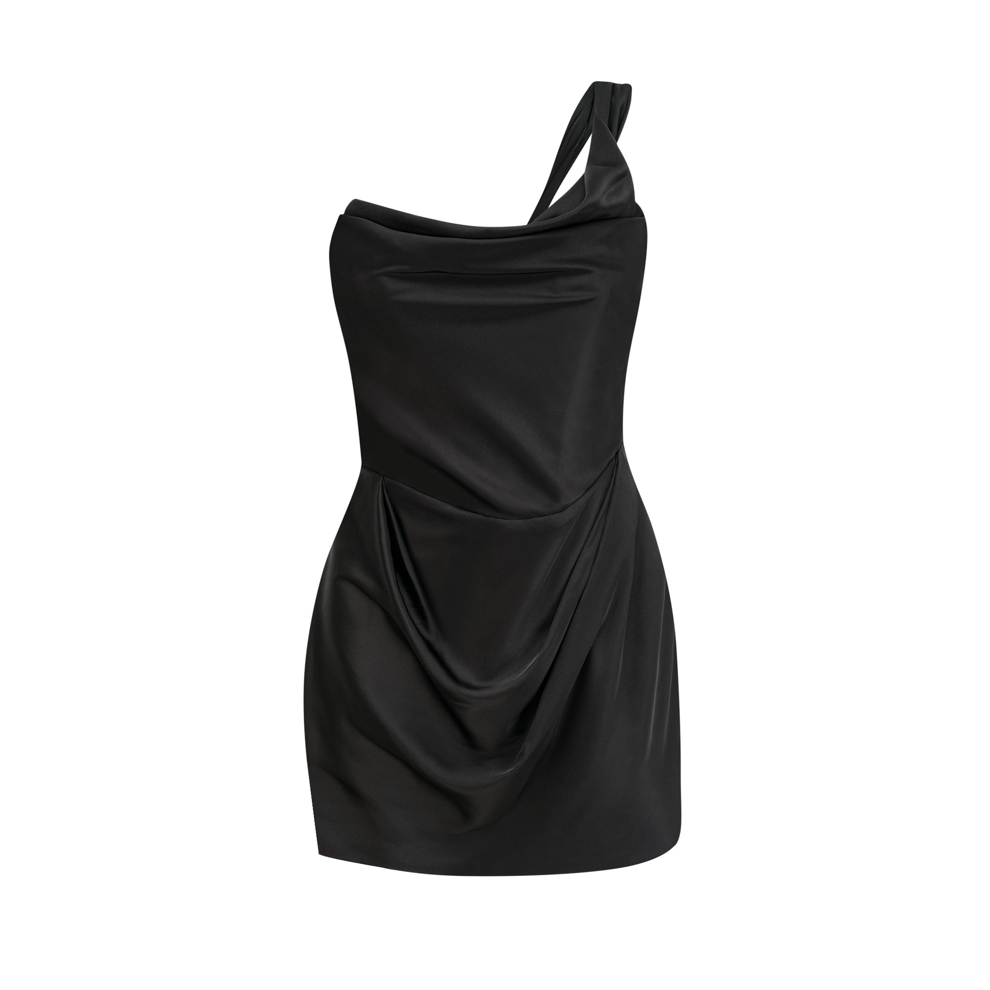 Lanetta mono-shoulder corset mini dress