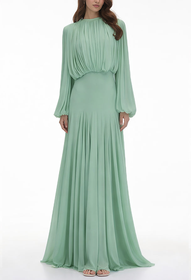 فستان طويل بكم "جرين لانترن" من أنابيل مع طيات