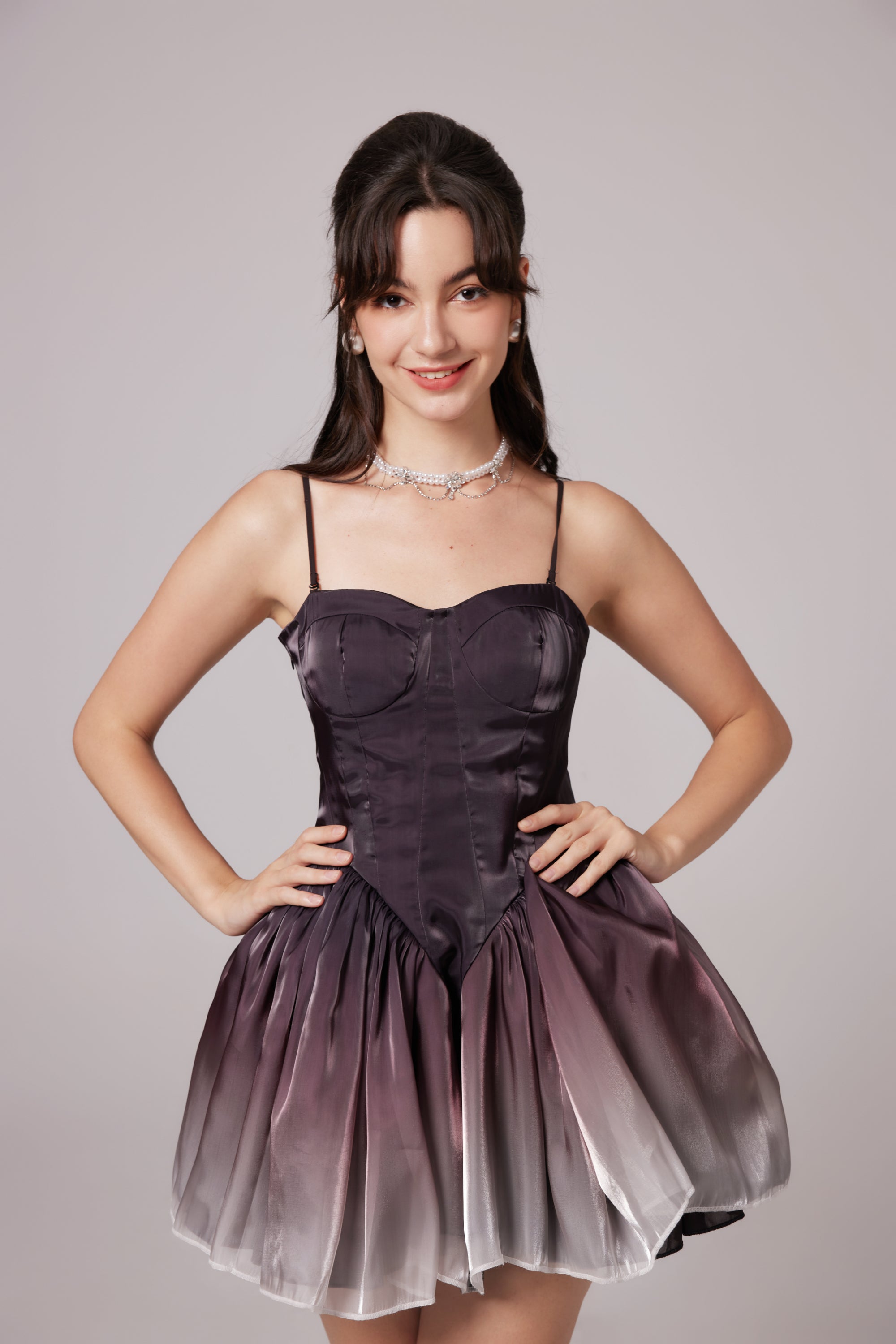 Lila Minikleid mit Farbverlauf „Belle“