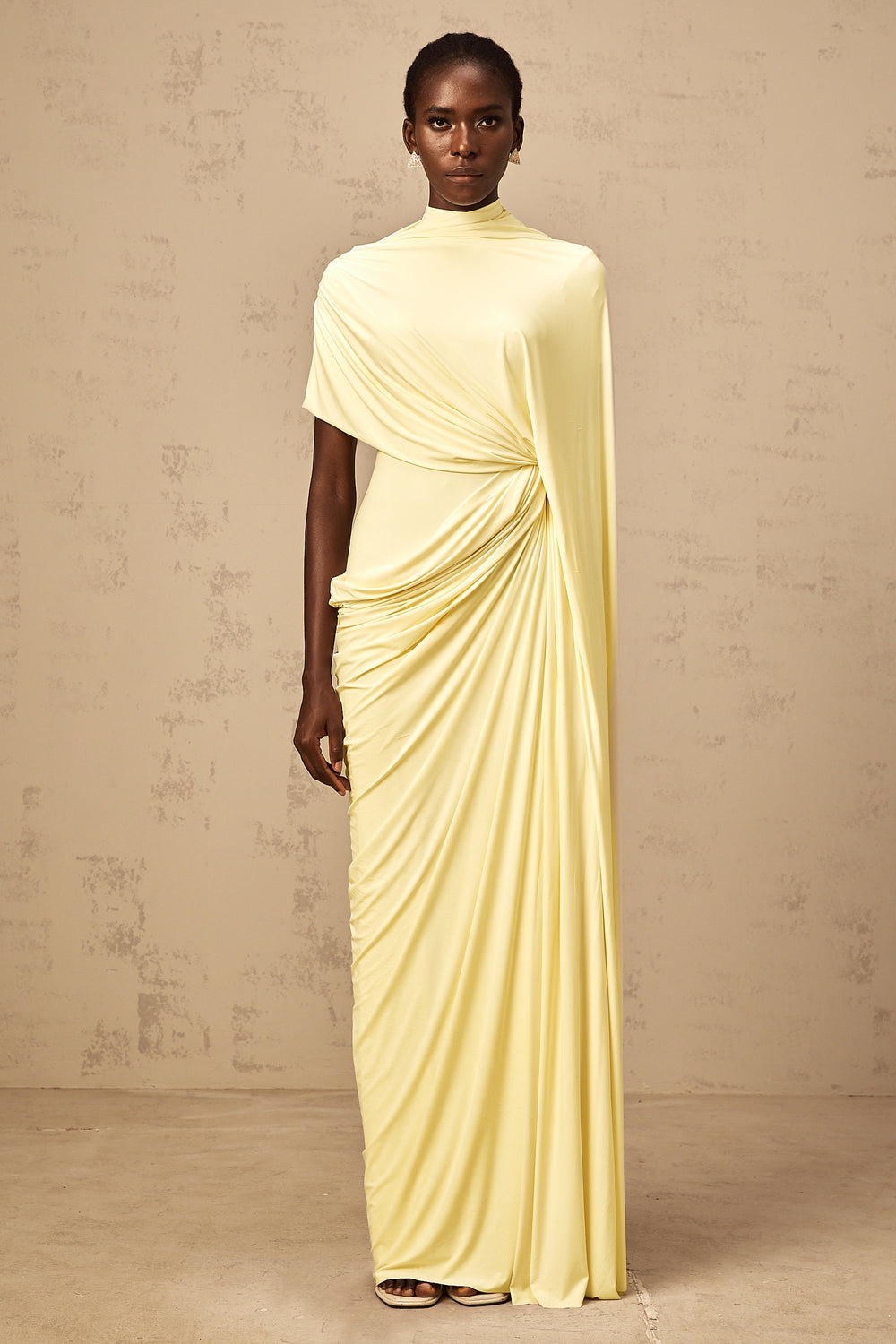 Caped Asymmetrical Dress