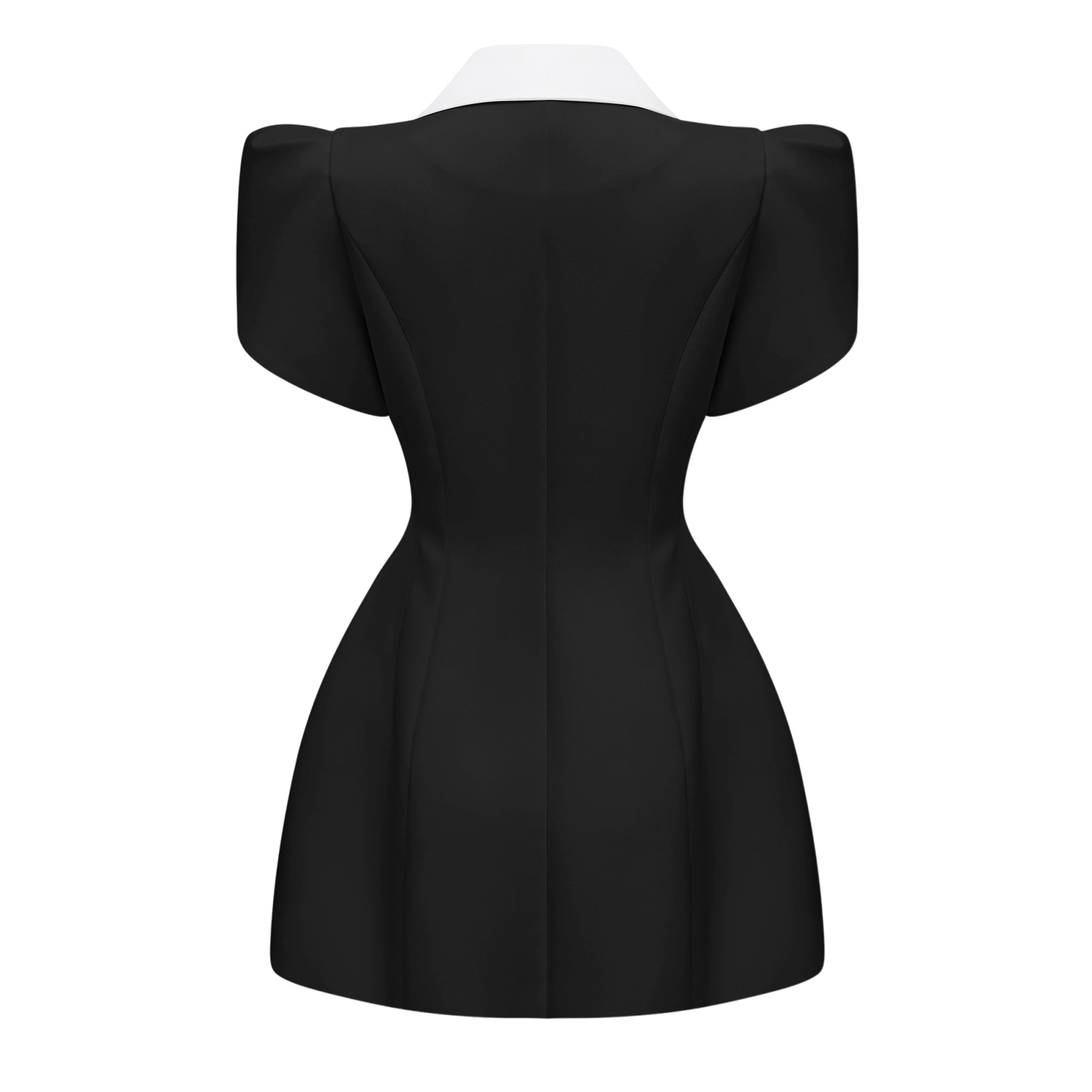 Acharya Color Block Shawl Lapel Mini Dress