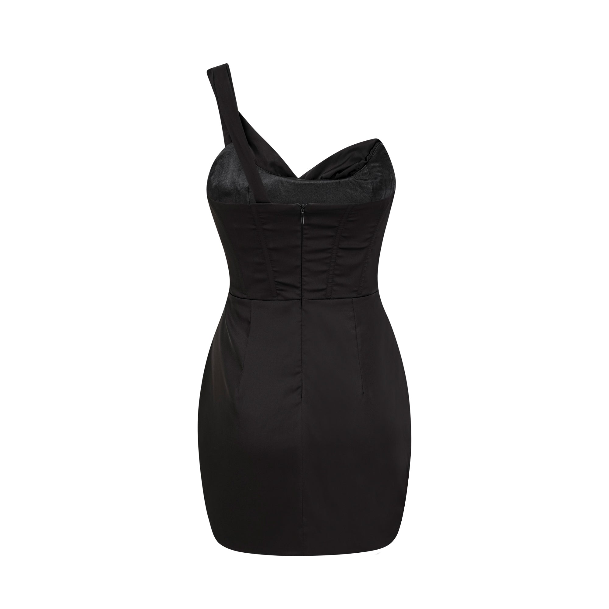 Lanetta mono-shoulder corset mini dress