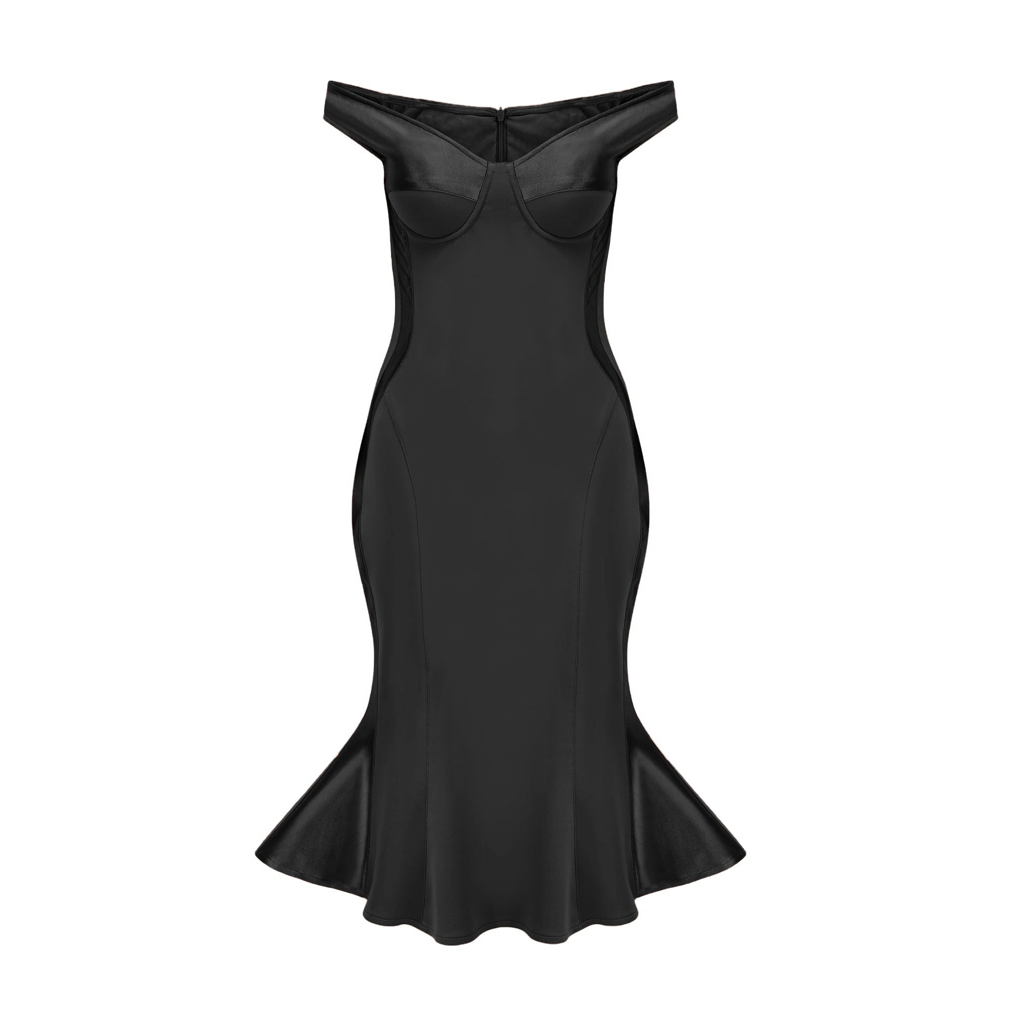 Clémence bustier-style fitted midi dress