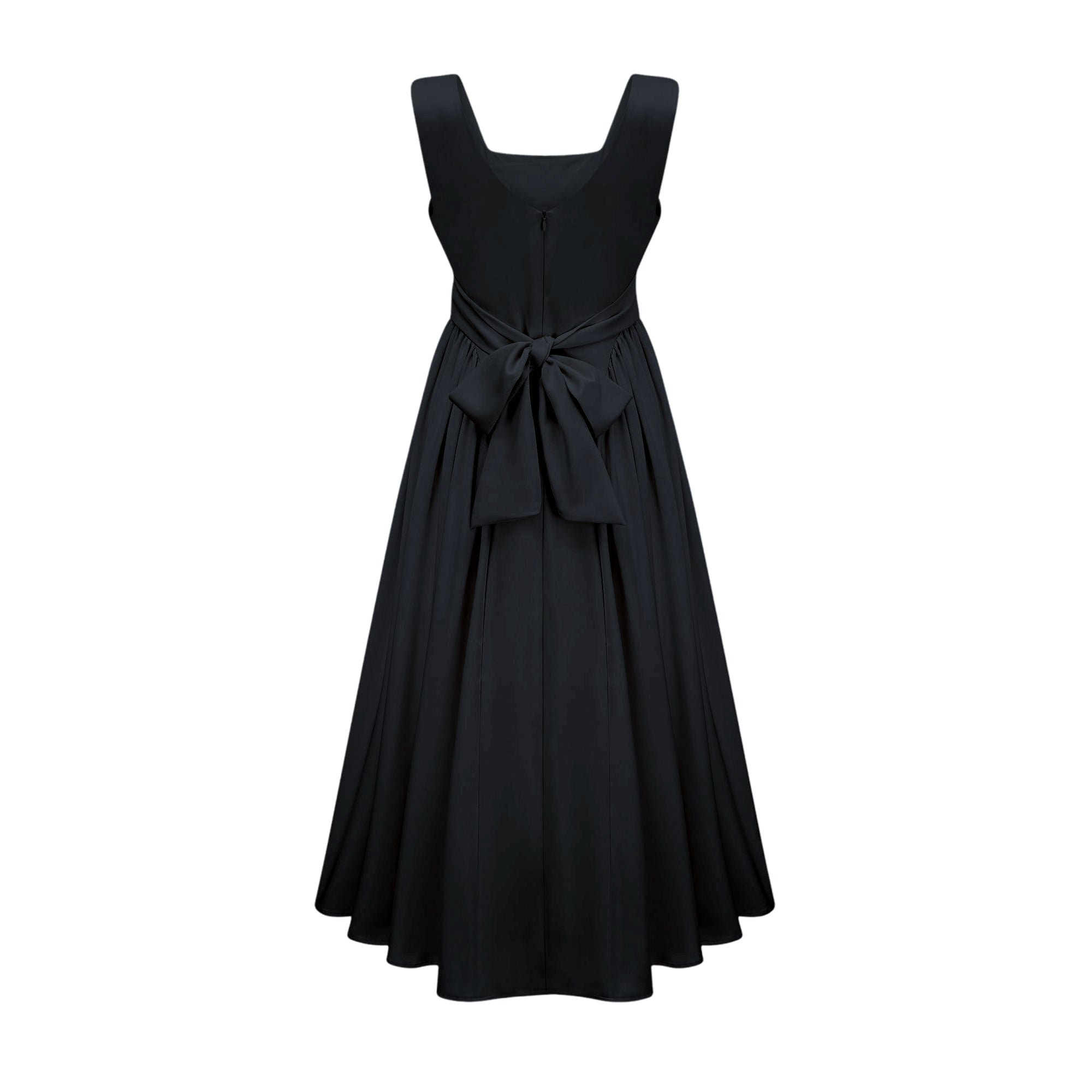 Océane square-neck pleated midi dress