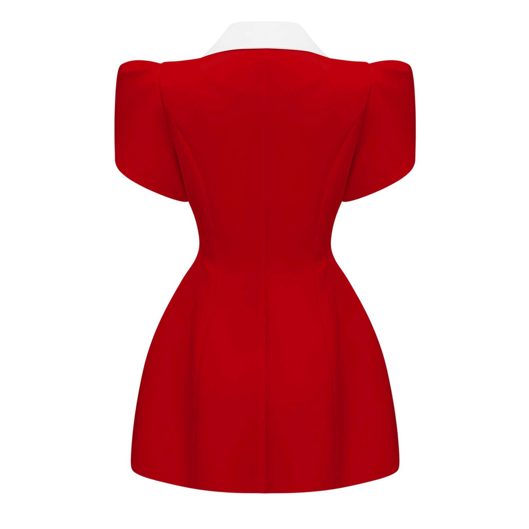 Acharya Red Shawl Lapel Mini Dress