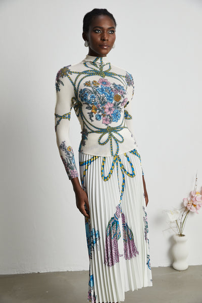 Huguette pattern-print top & skirt matching set main image 0
