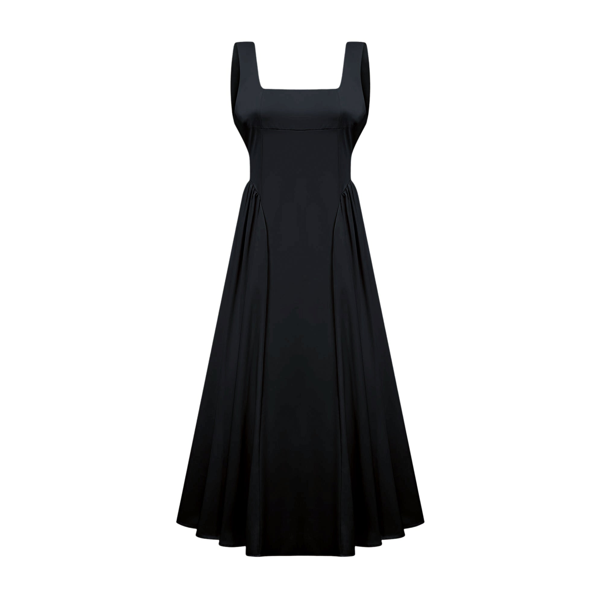 Océane square-neck pleated midi dress