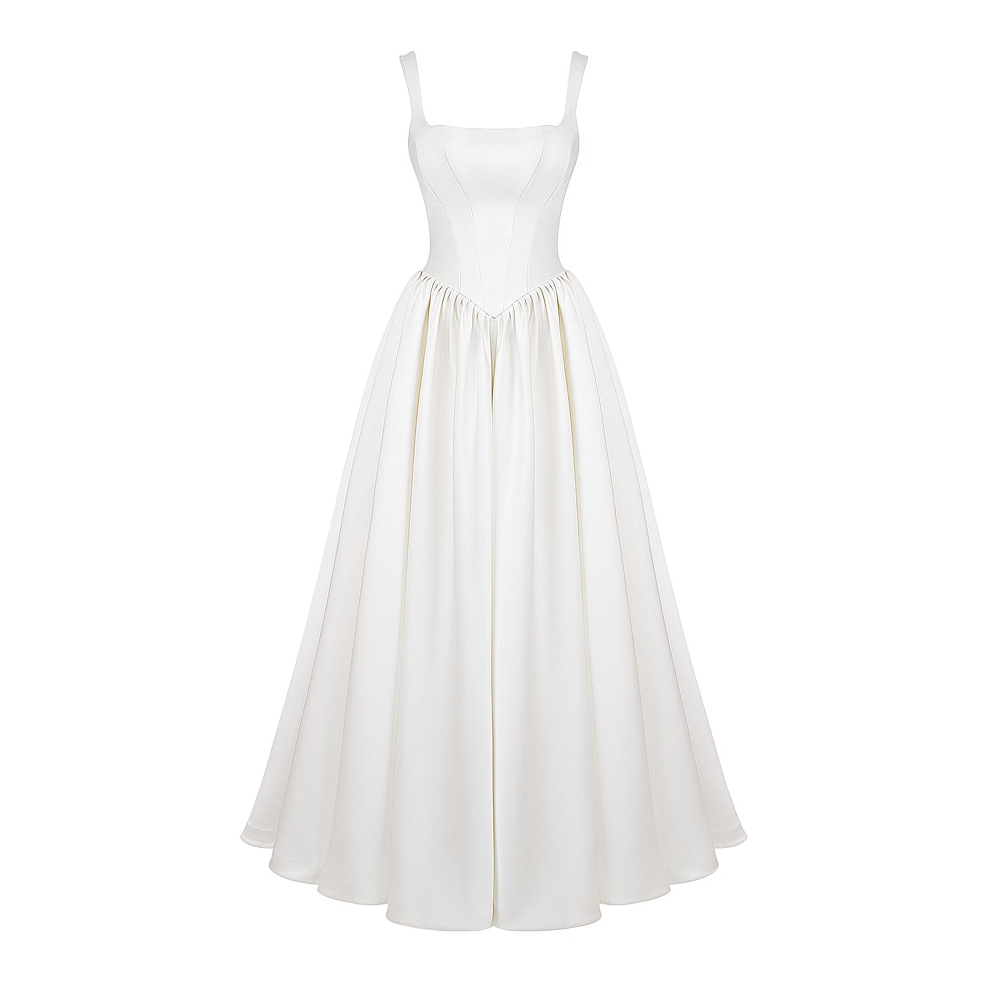 Sadie white satin corset maxi dress