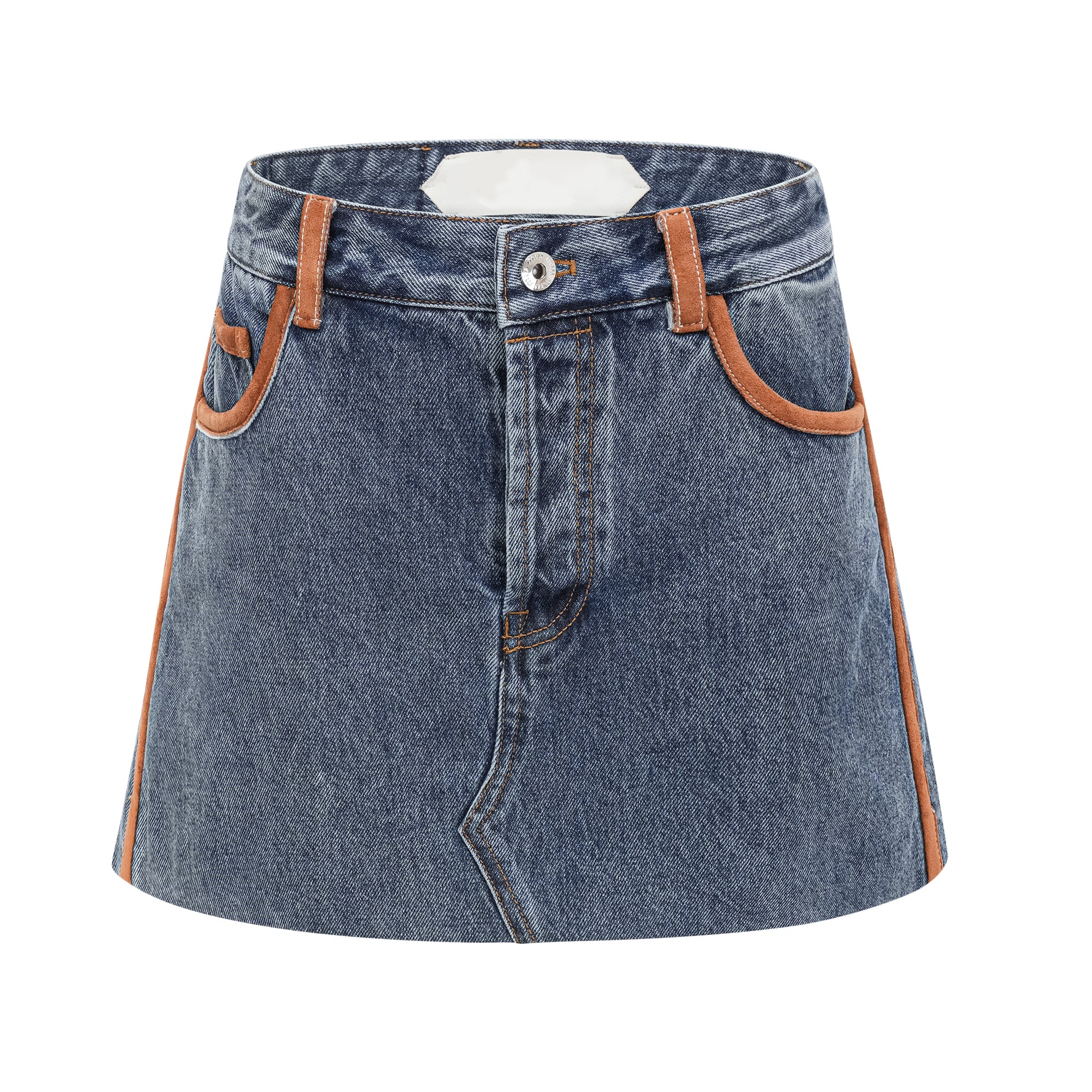 Blanche color-block denim skirt