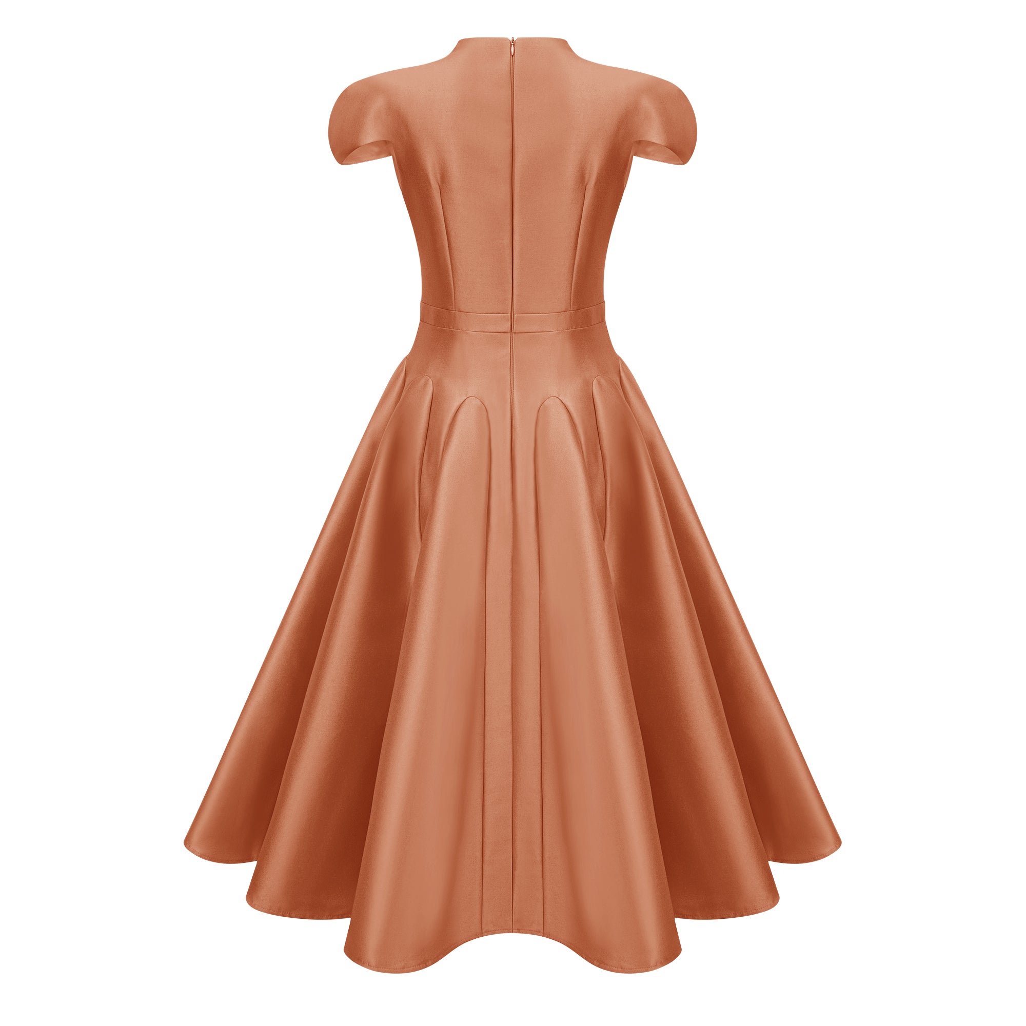 Aventin Rotes Midikleid im Godet-Design