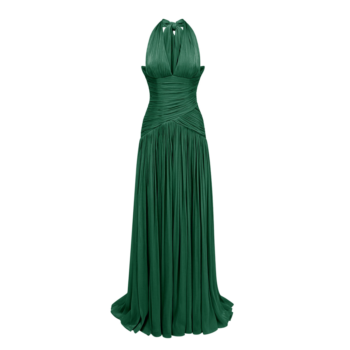 green emerald velvet dress Uranie Emerald Green Gathered Maxi Dress, L / Green