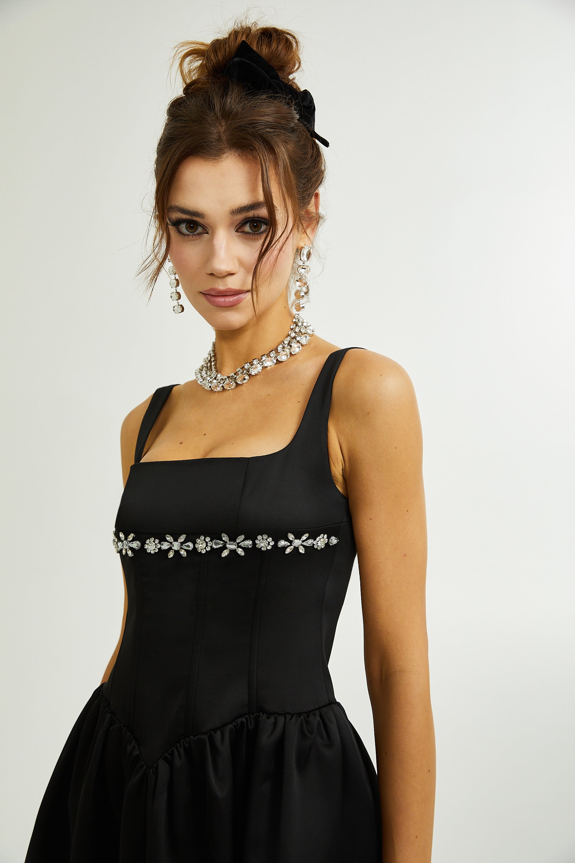 Delia embellished flared dress