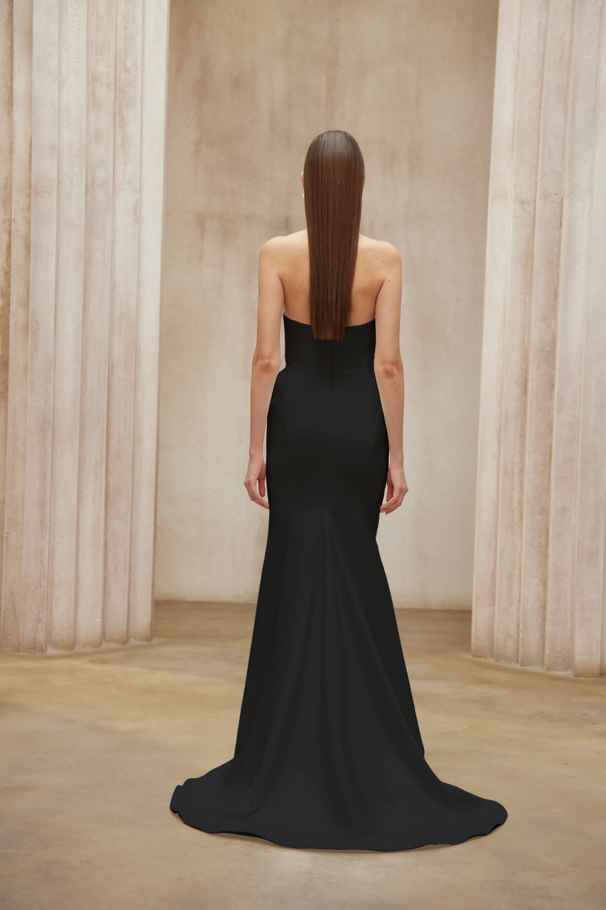 Alba Black Barrel Waist Corset Maxi Dress