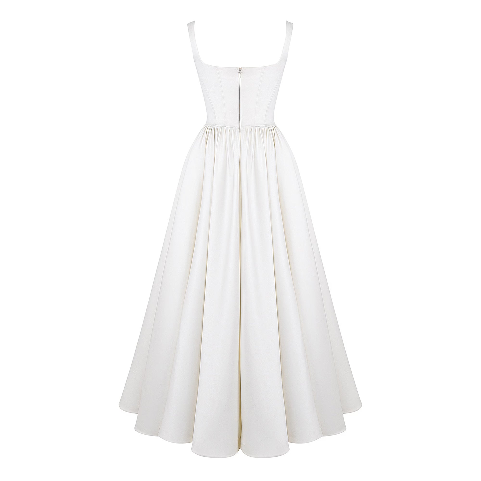 Sadie white satin corset maxi dress