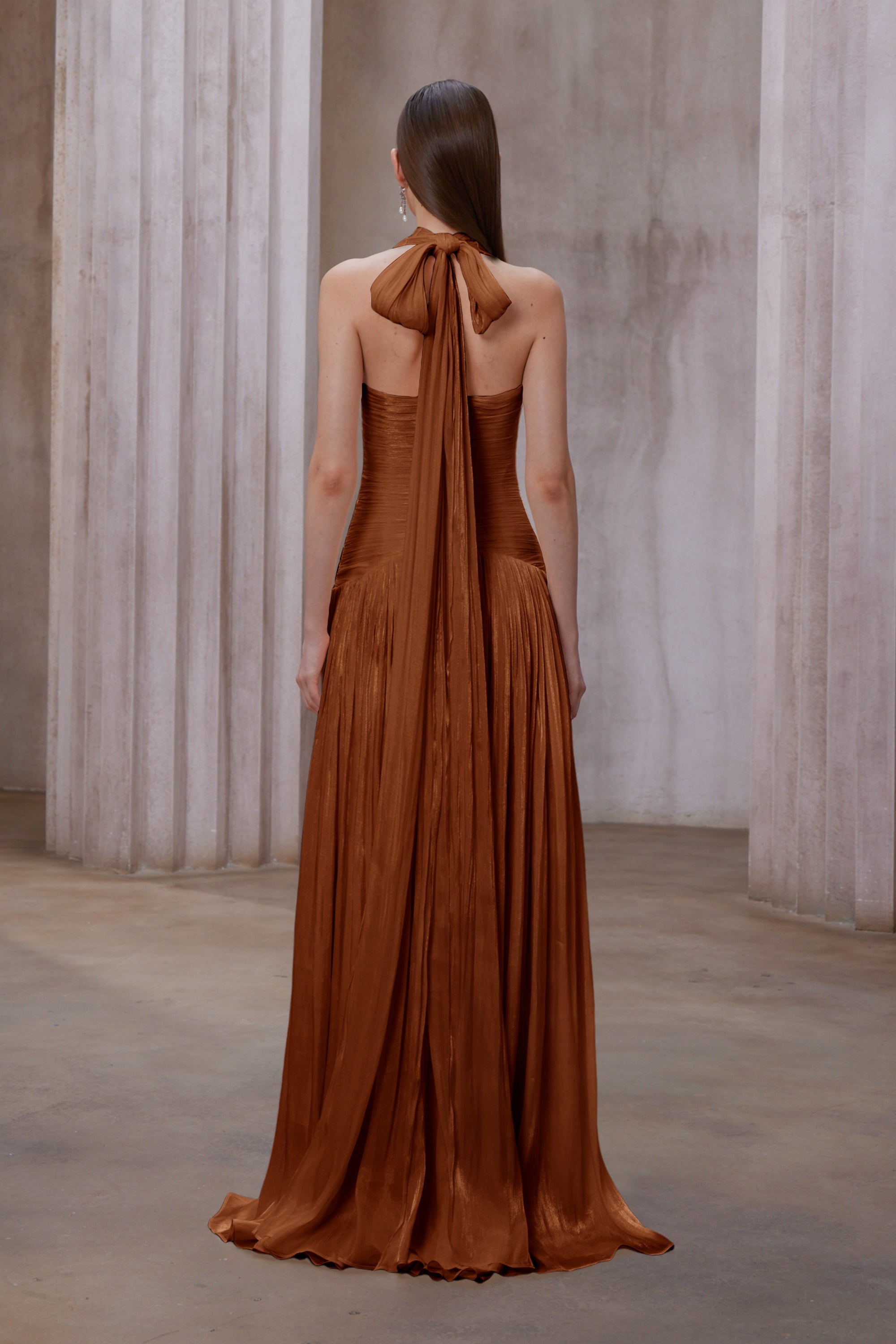 فستان ماكسي مكسّر من يوراني