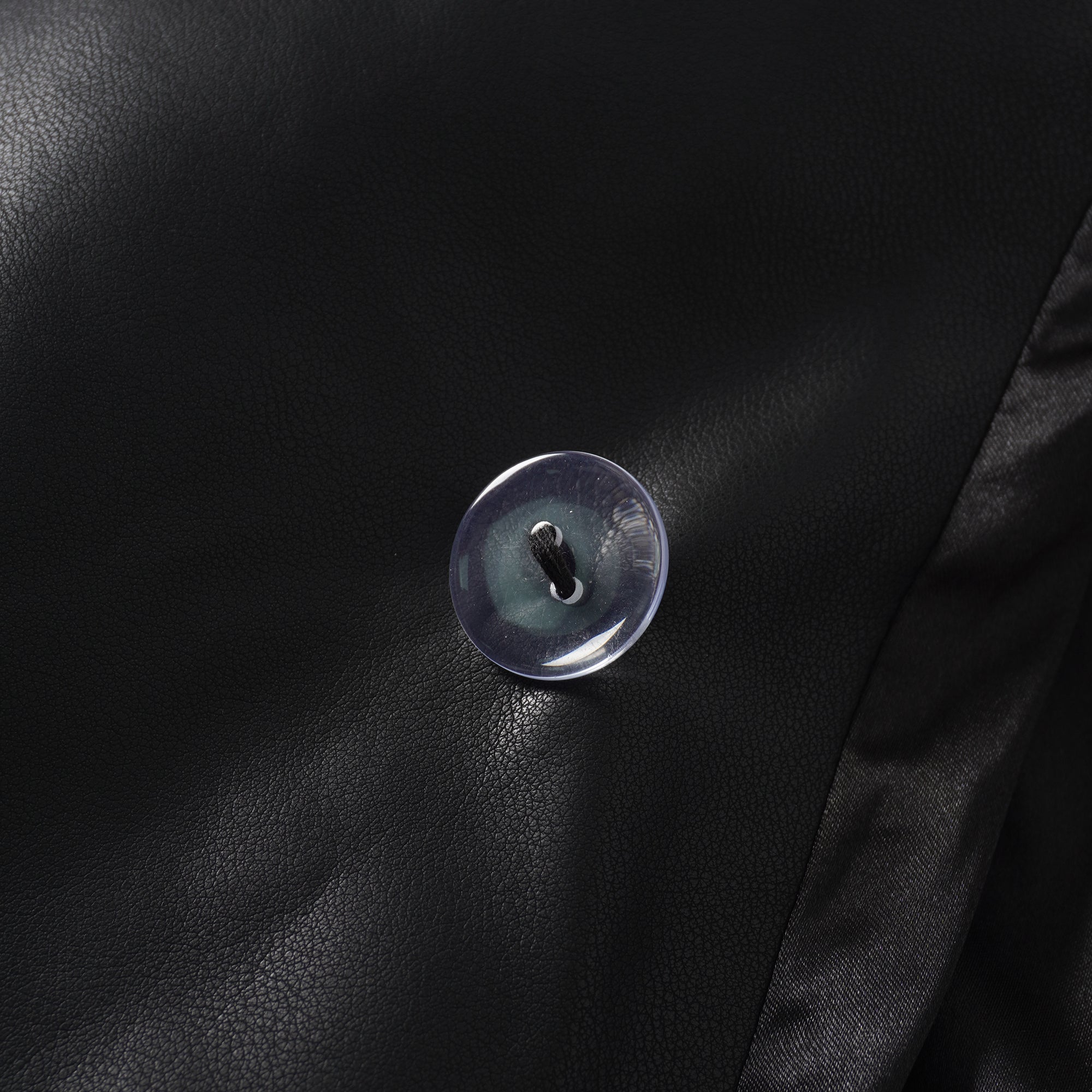 Amarante Black Double-Breasted Leather Mini Dress