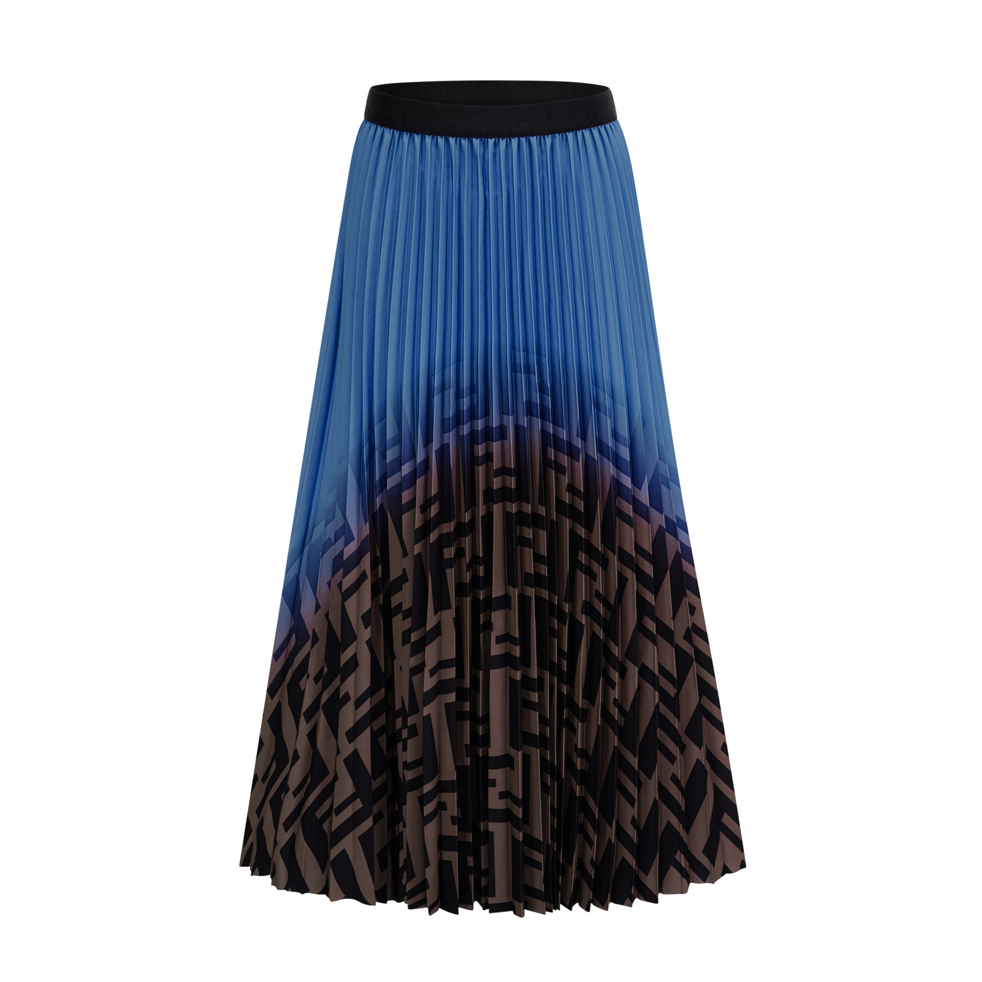 Désirée Color Block Pleated Top & Skirt Matching Set in Dark Blue