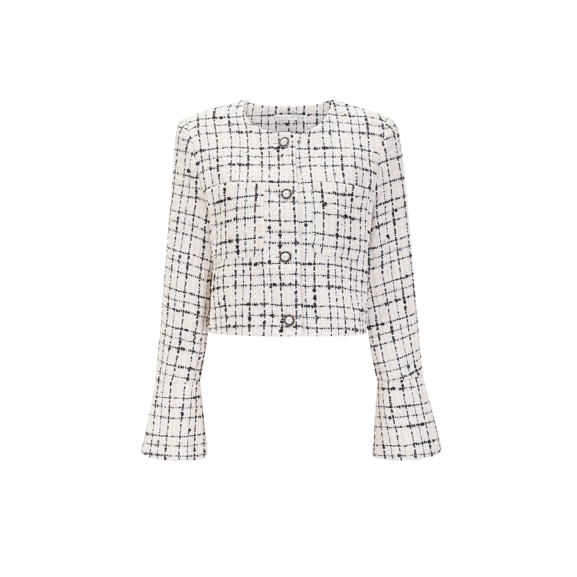 Berangaria checkboard print cropped jacket