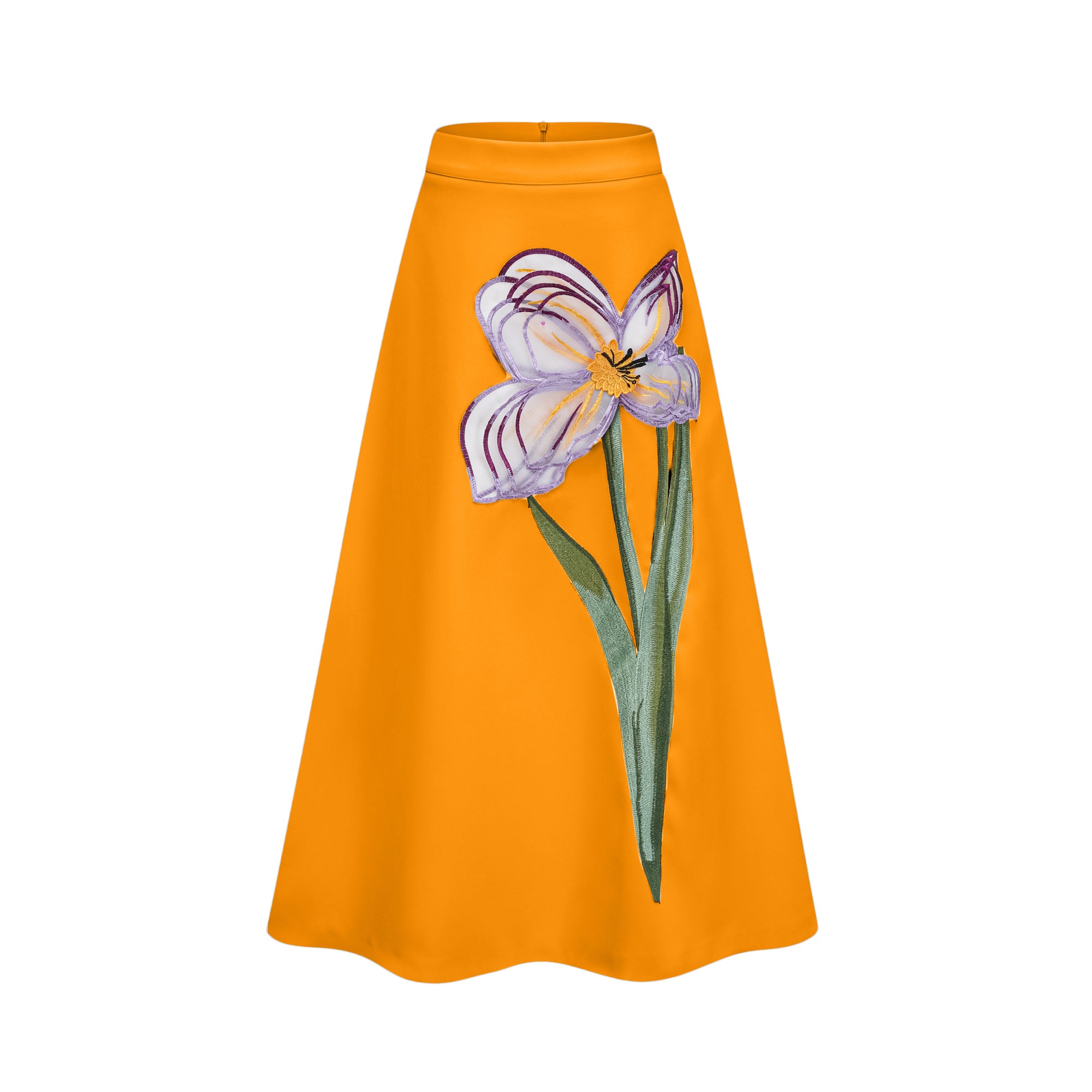 Irène Orange Sequin Floral Embroidered Matching Set