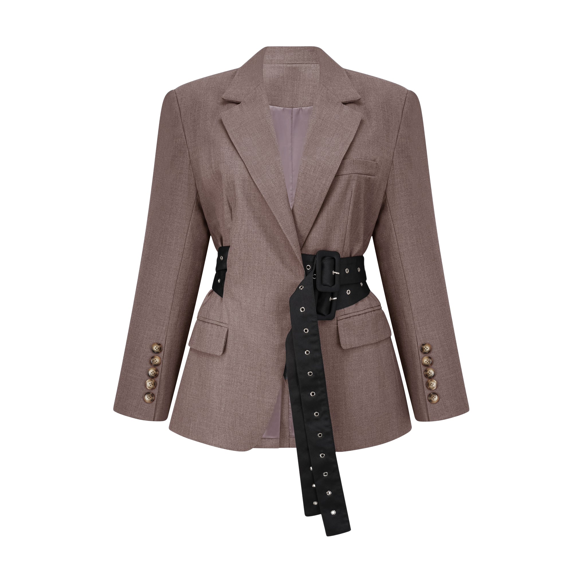 Thérèse belted-waist blazer