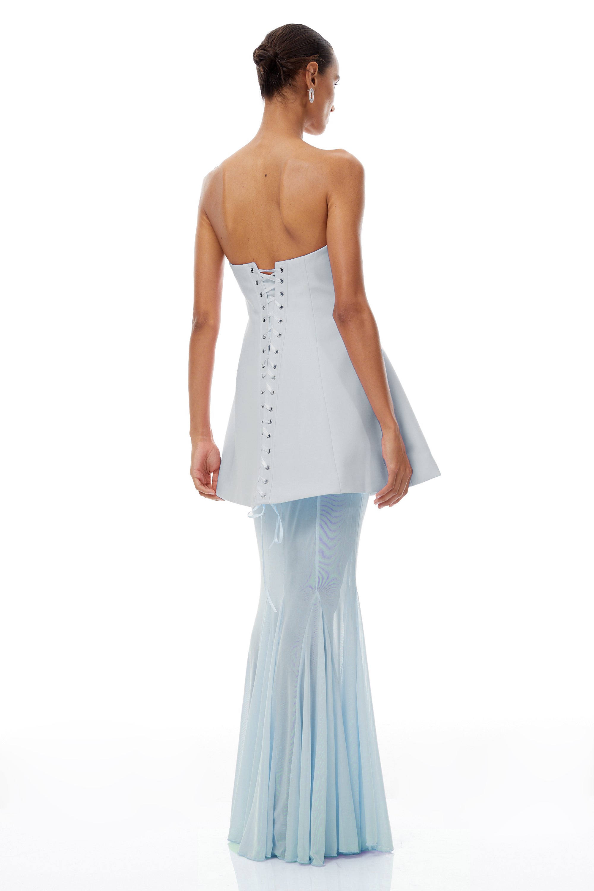 مجموعة فستان كورساج أسود و تنورة شبكية من ميلاني