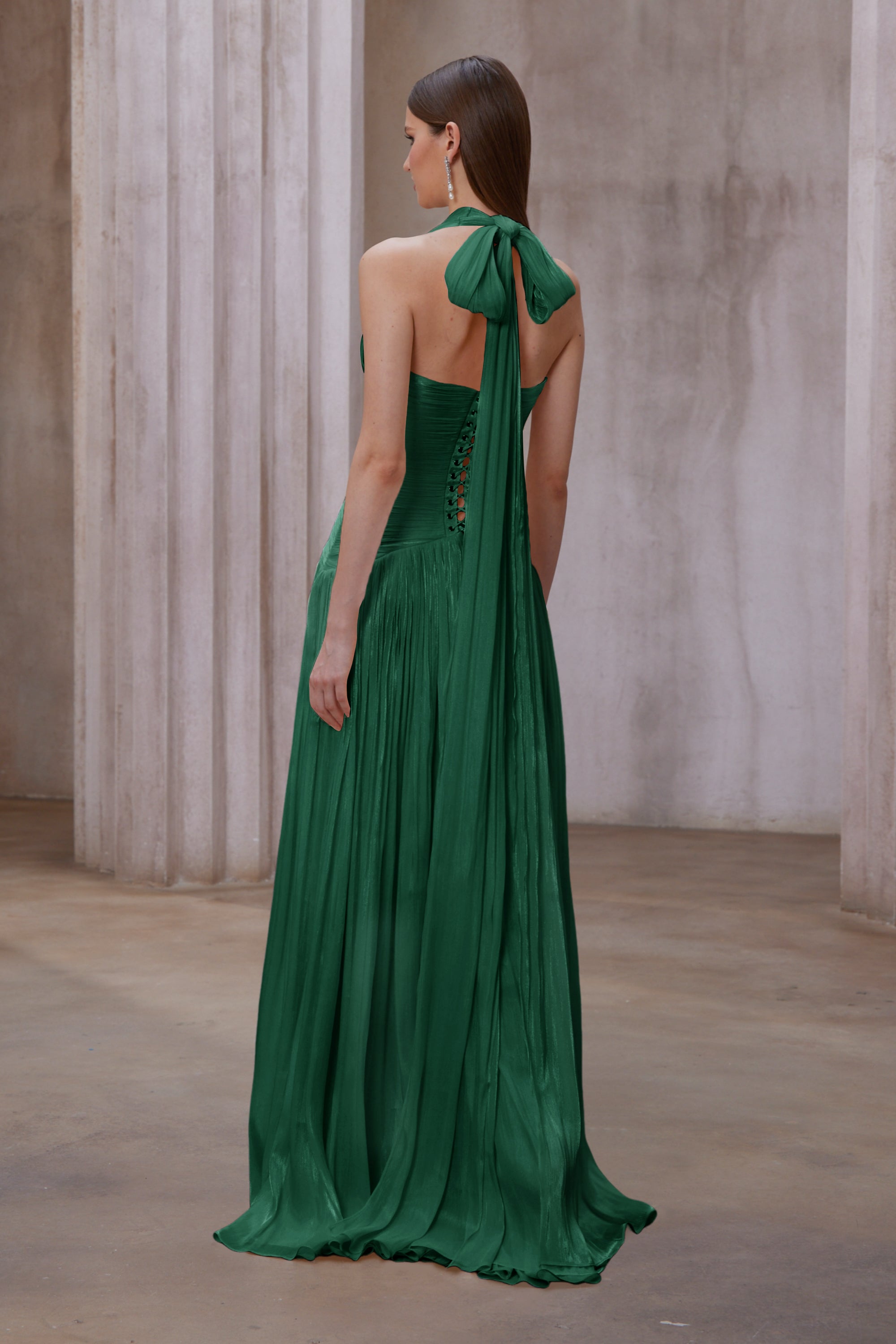 Uranie Emerald Green Gathered Maxi Dress Uranie Emerald Green Gathered Maxi Dress