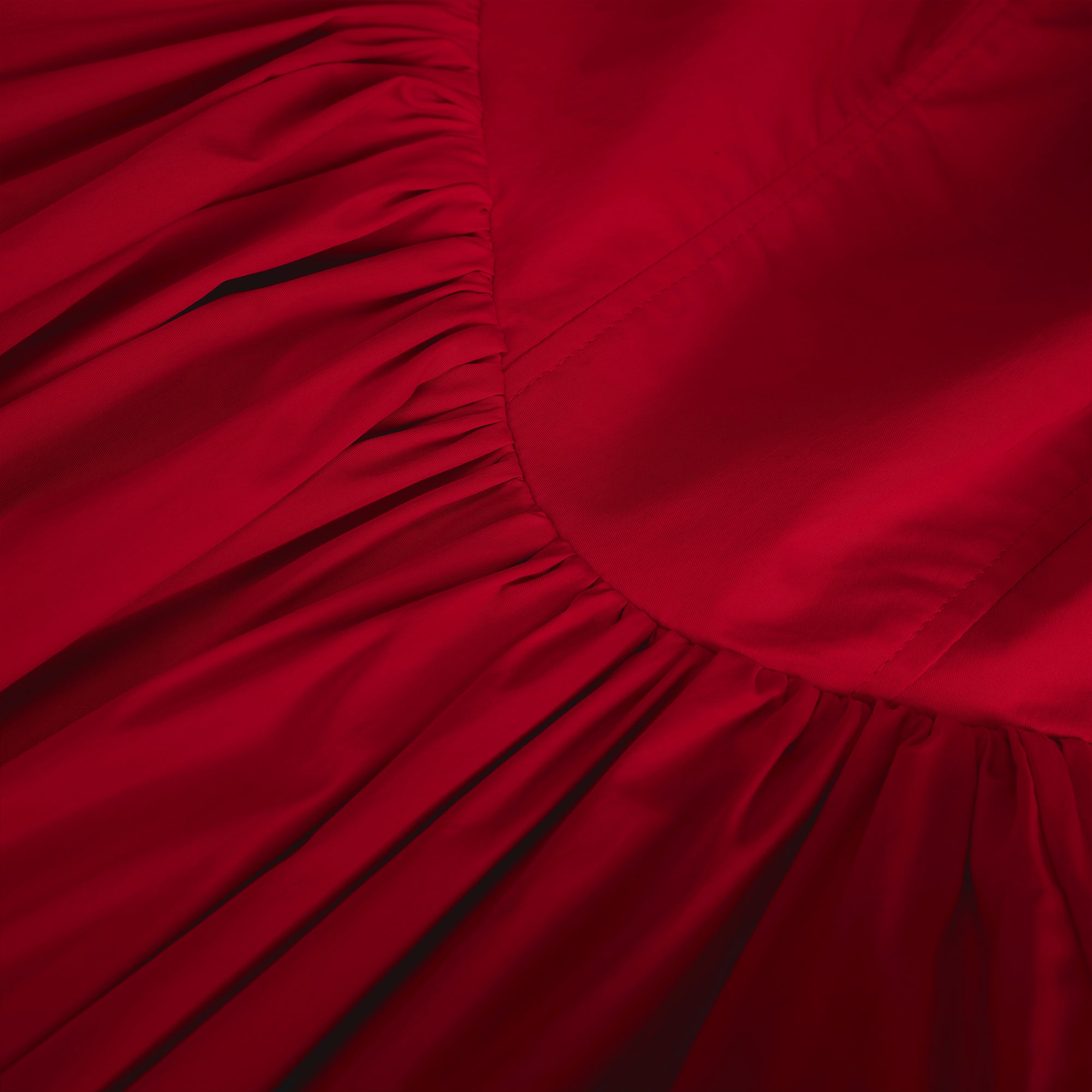 Eponine Red Layered Flared Hem Midi Dress