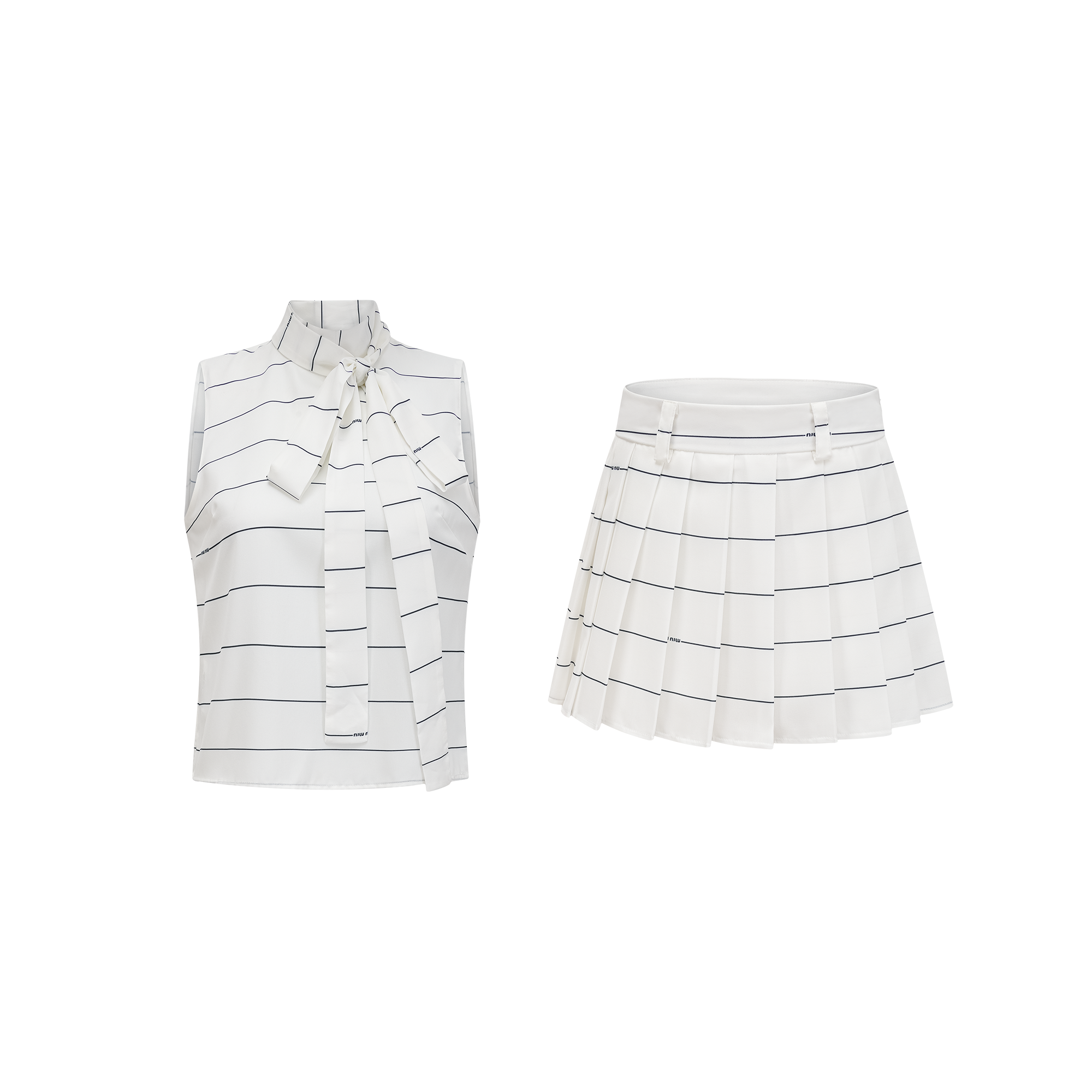 Angélique striped top & skirt matching set