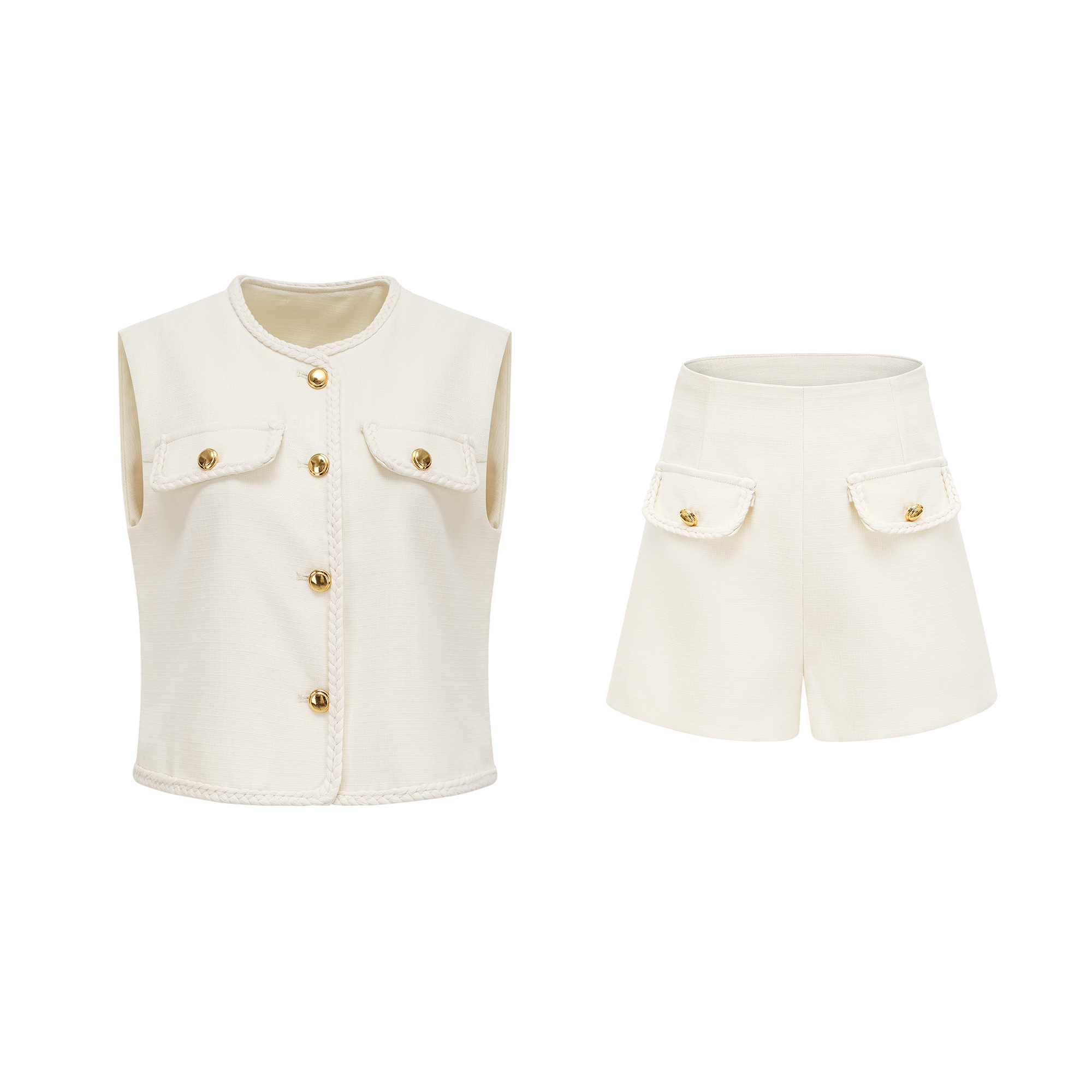 Raphaëlle knitted vest & shorts matching set