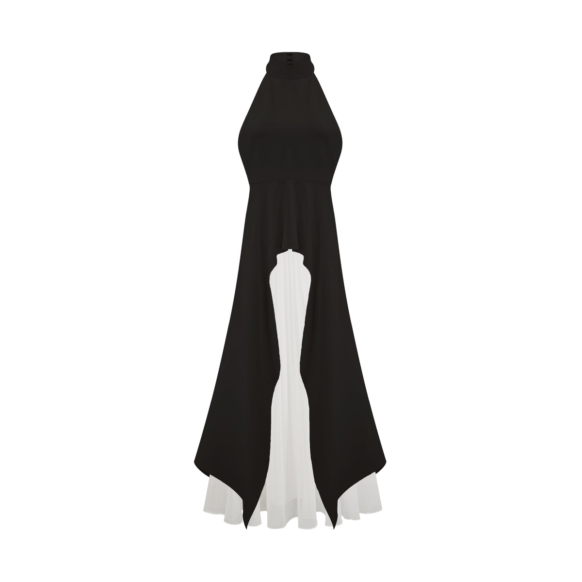 Ins halterneck layered long dress