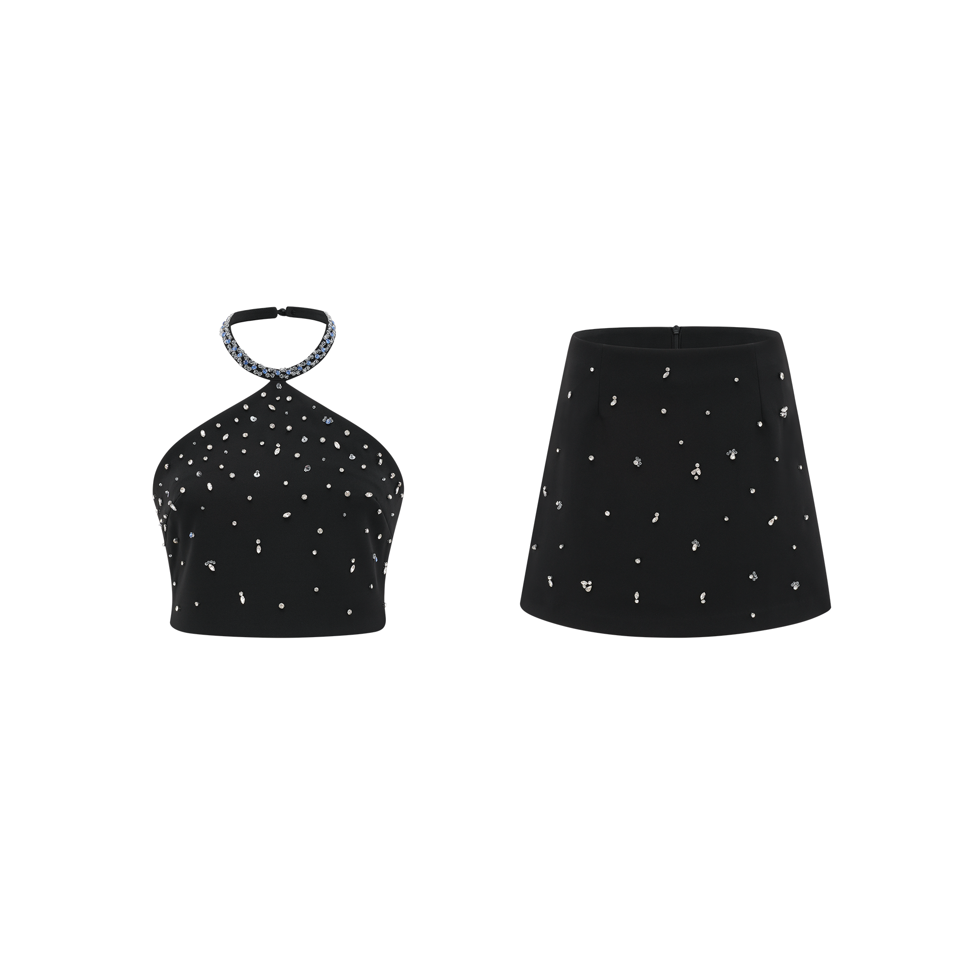 Nadine embellished top & skirt matching set