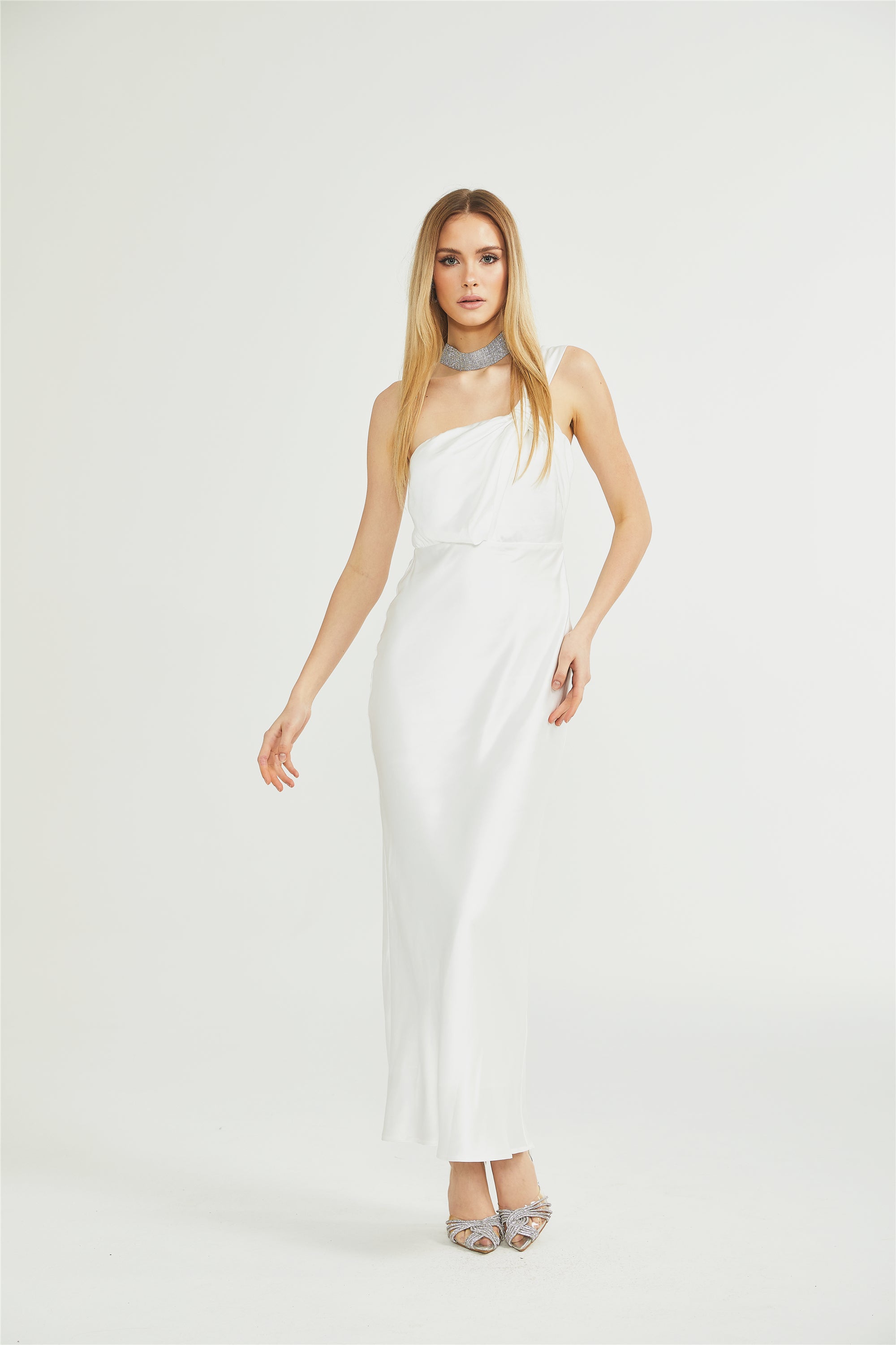 Zoé mono-shoulder maxi dress