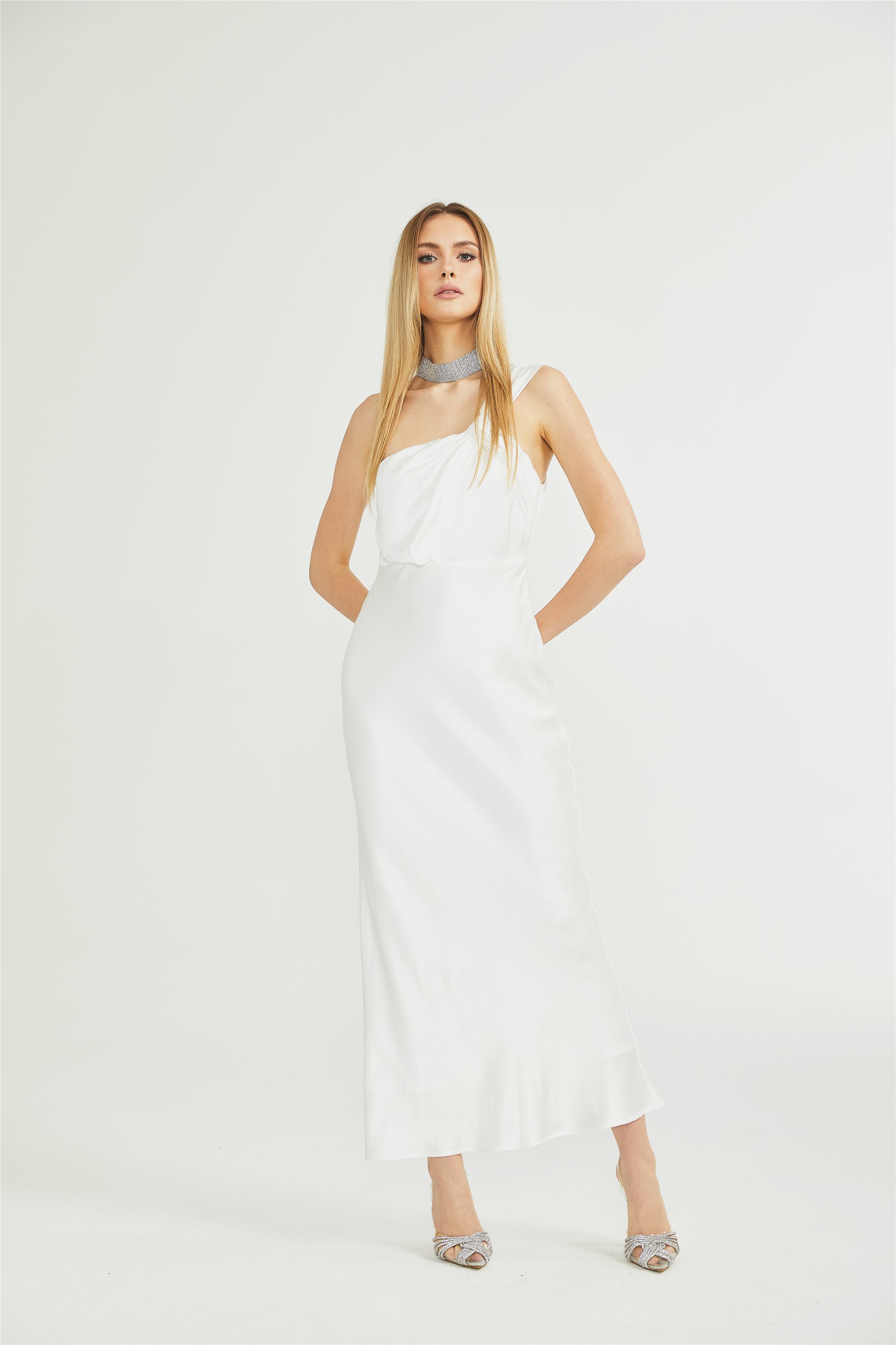 Zoé mono-shoulder maxi dress