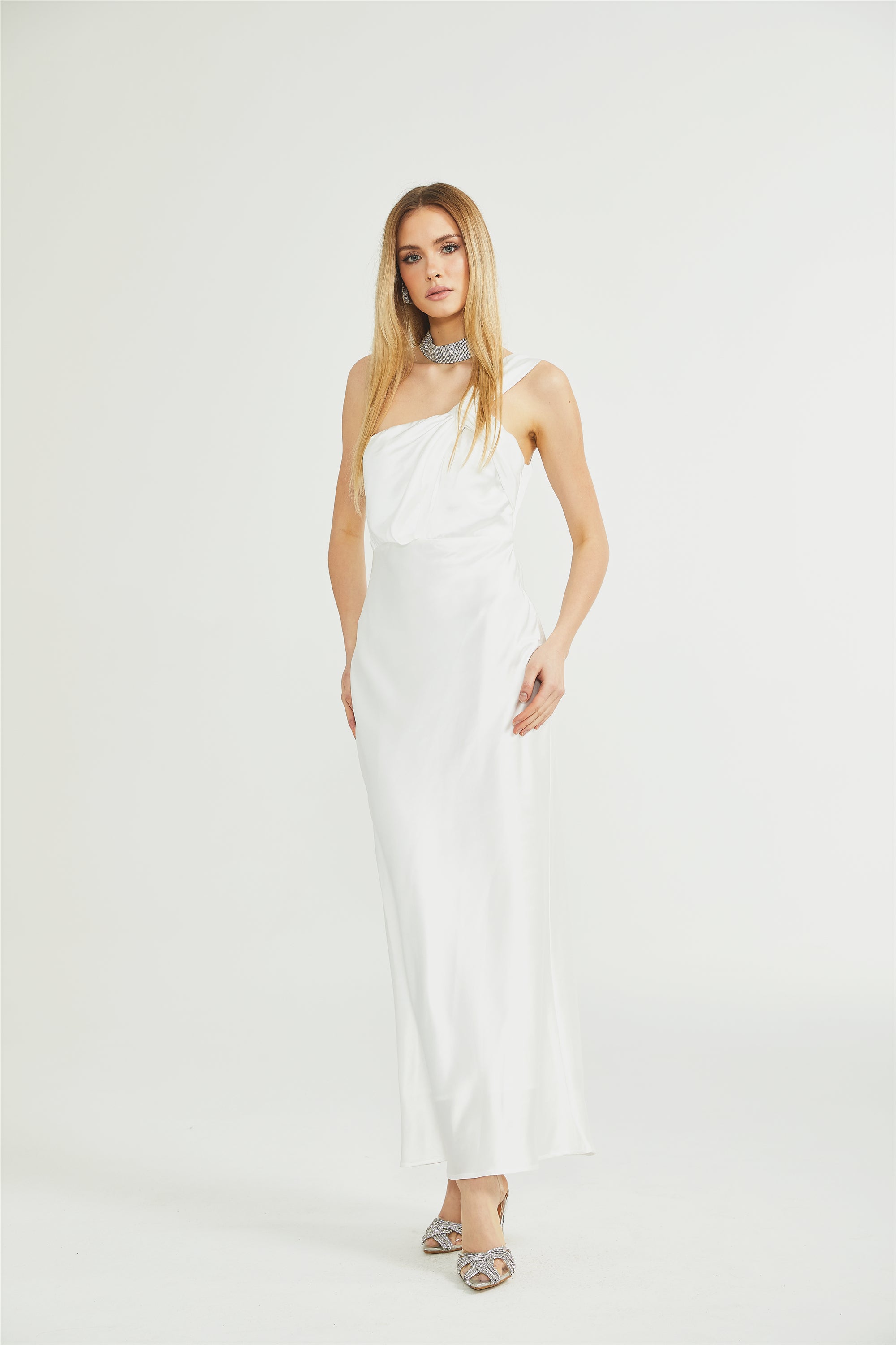 Zoé mono-shoulder maxi dress