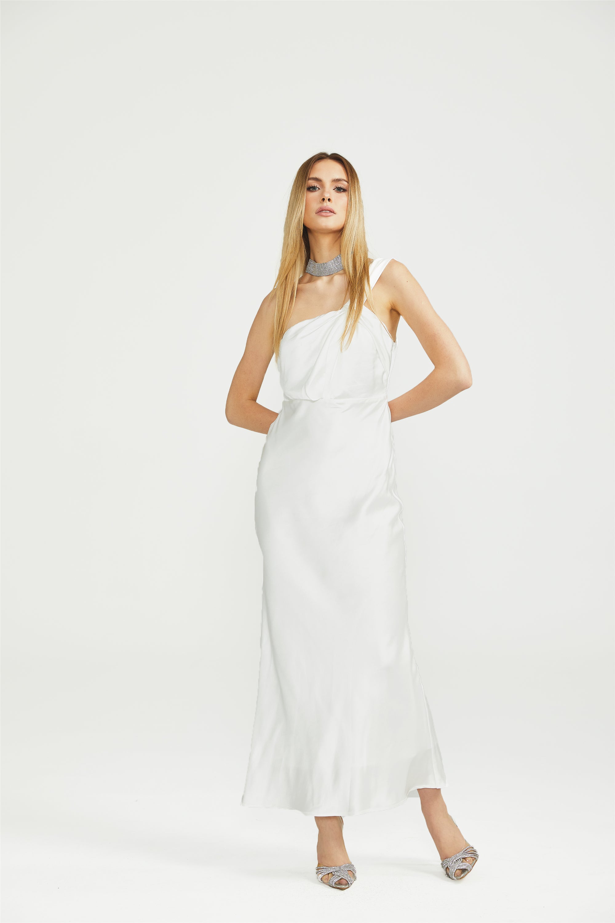 Zoé mono-shoulder maxi dress