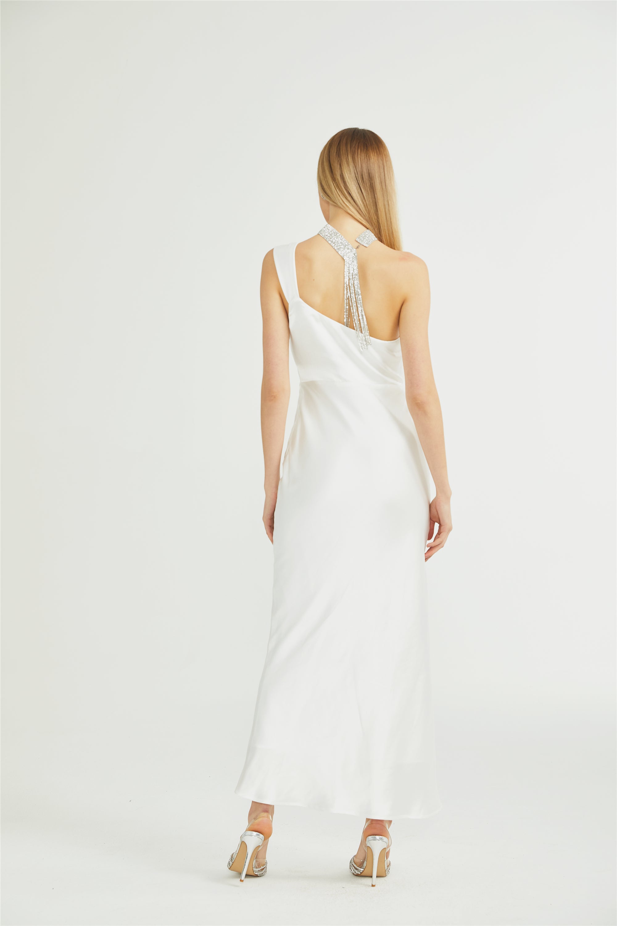 Zoé mono-shoulder maxi dress