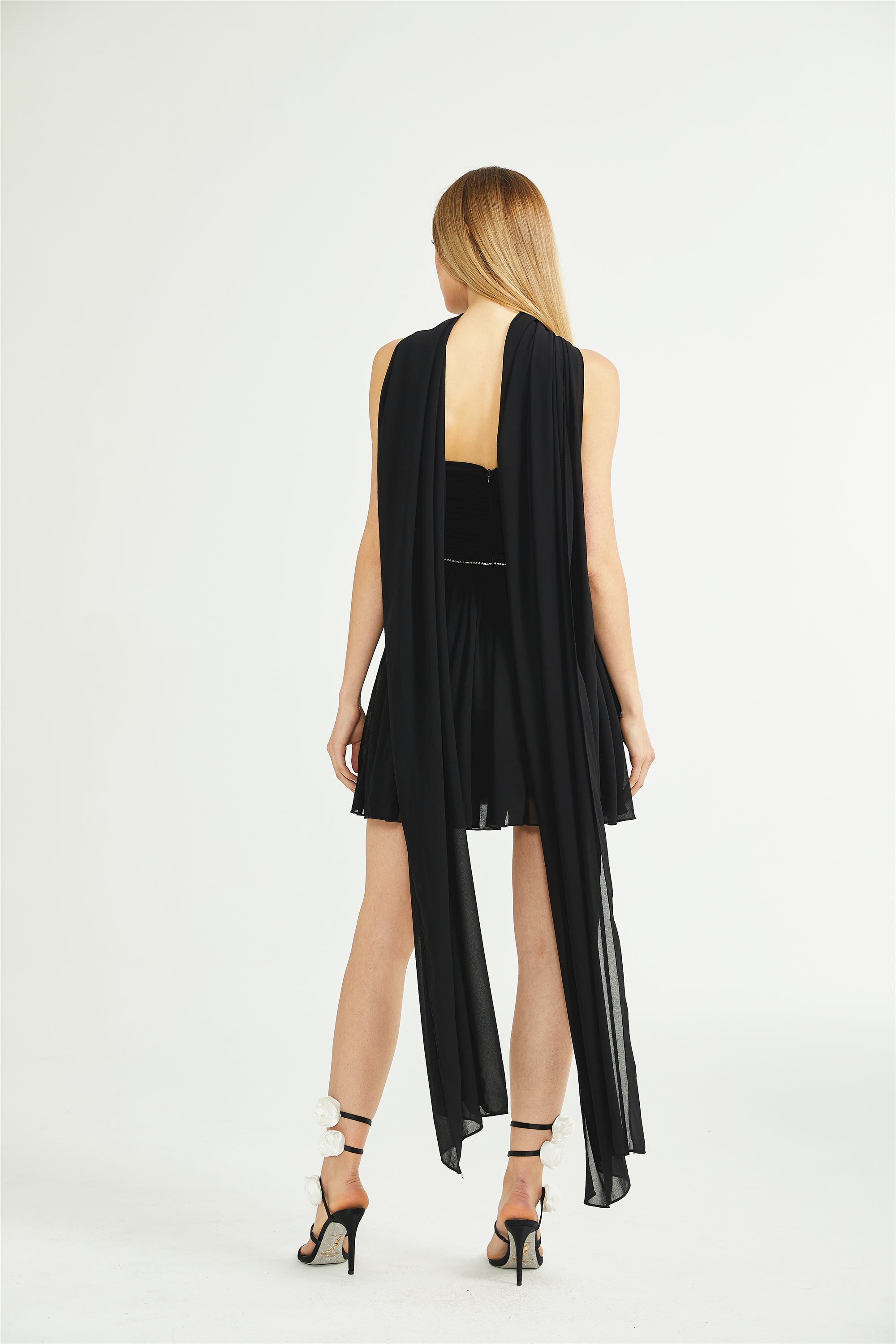 Nadine embellished pleated dress