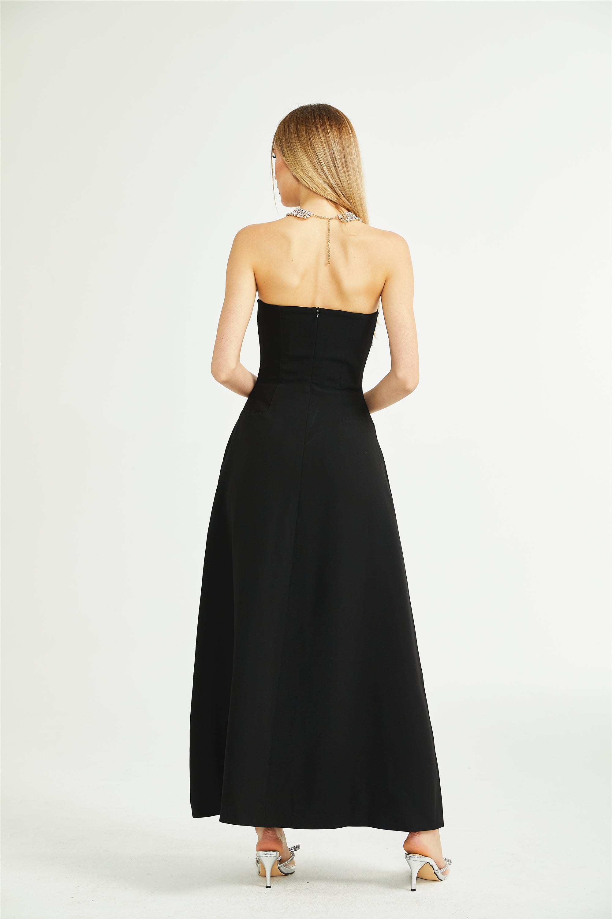 Melisande black embellished maxi dress