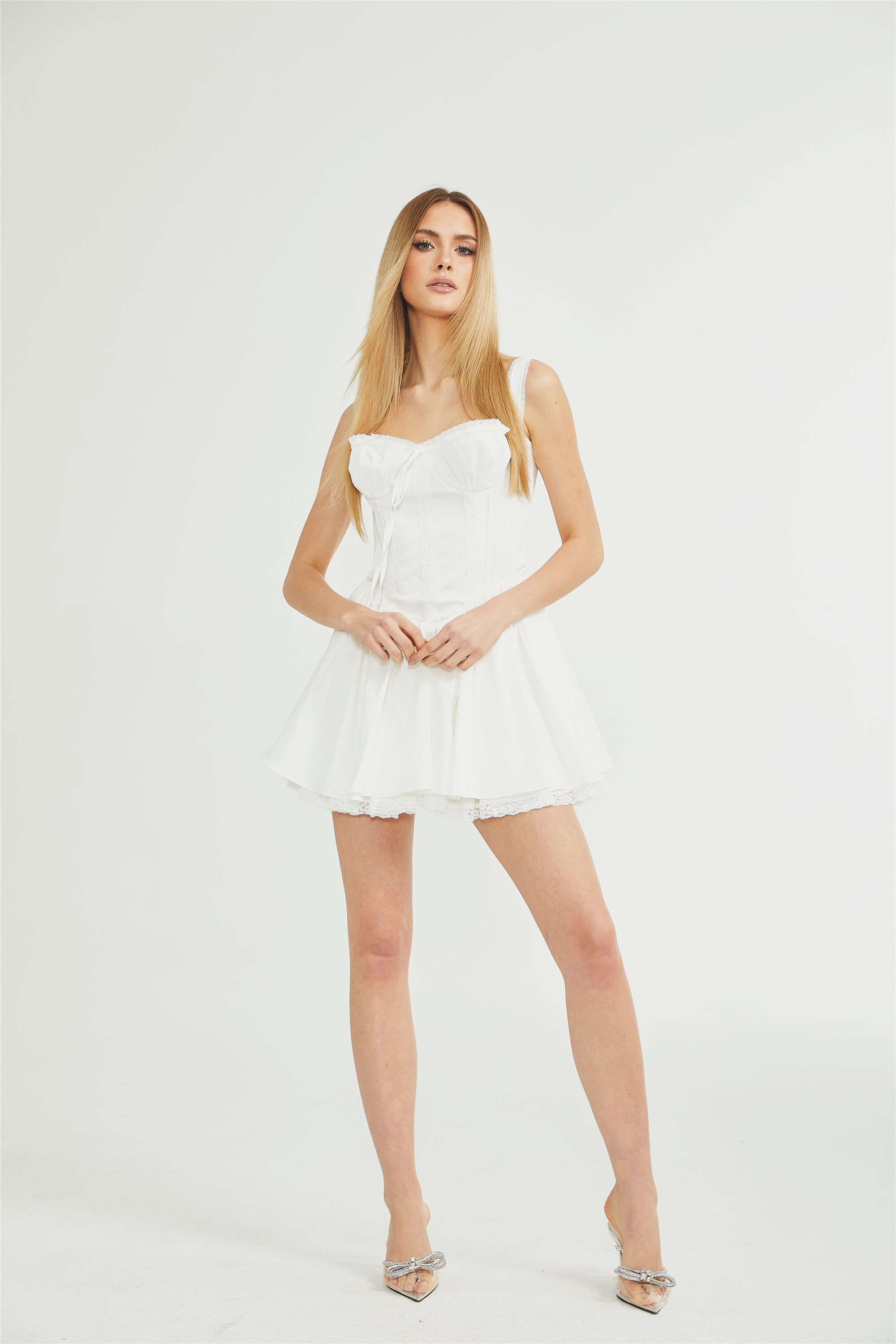 Camille white corset mini dress