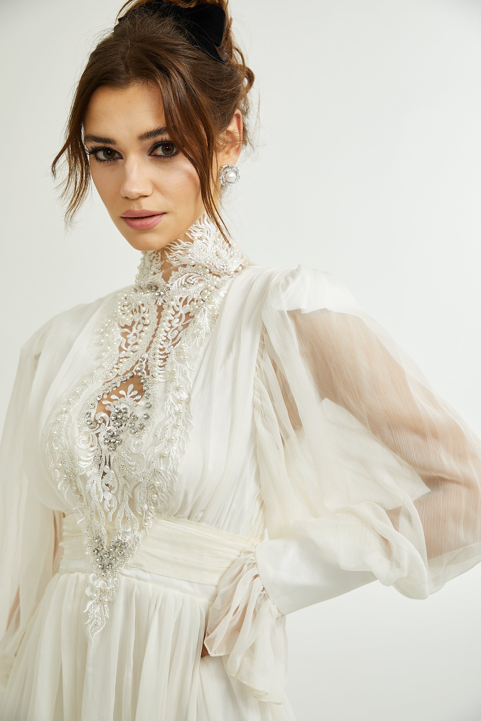 Mirage lace-detail embellished dress