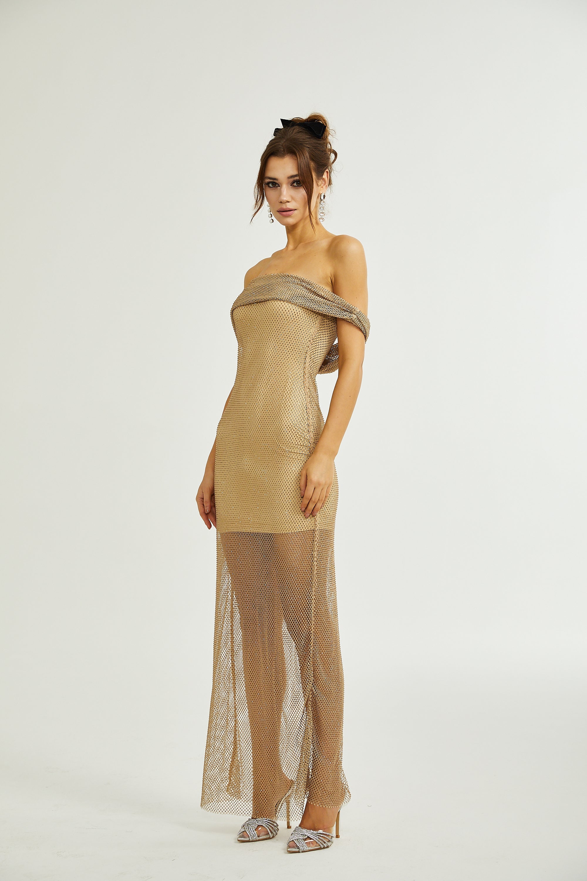 Lourdes rhinestone-embellished maxi dress